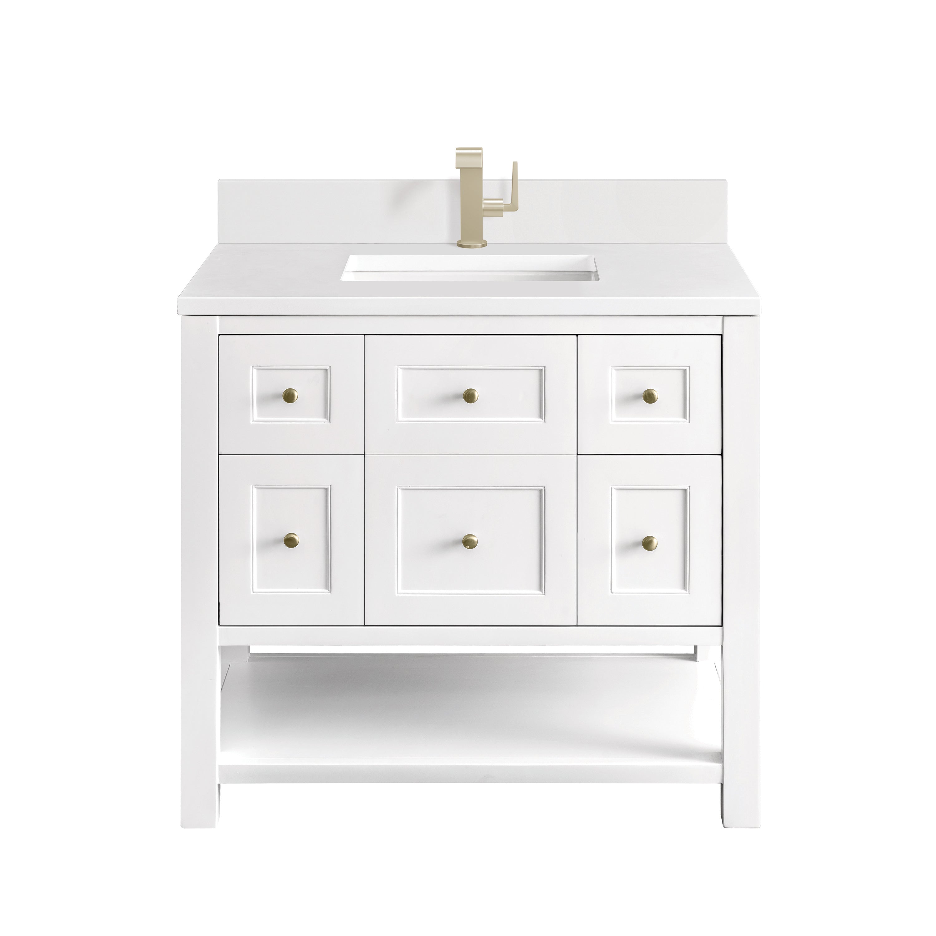 James Martin Breckenridge 36" Single Vanity in Bright White with 3cm Countertop
