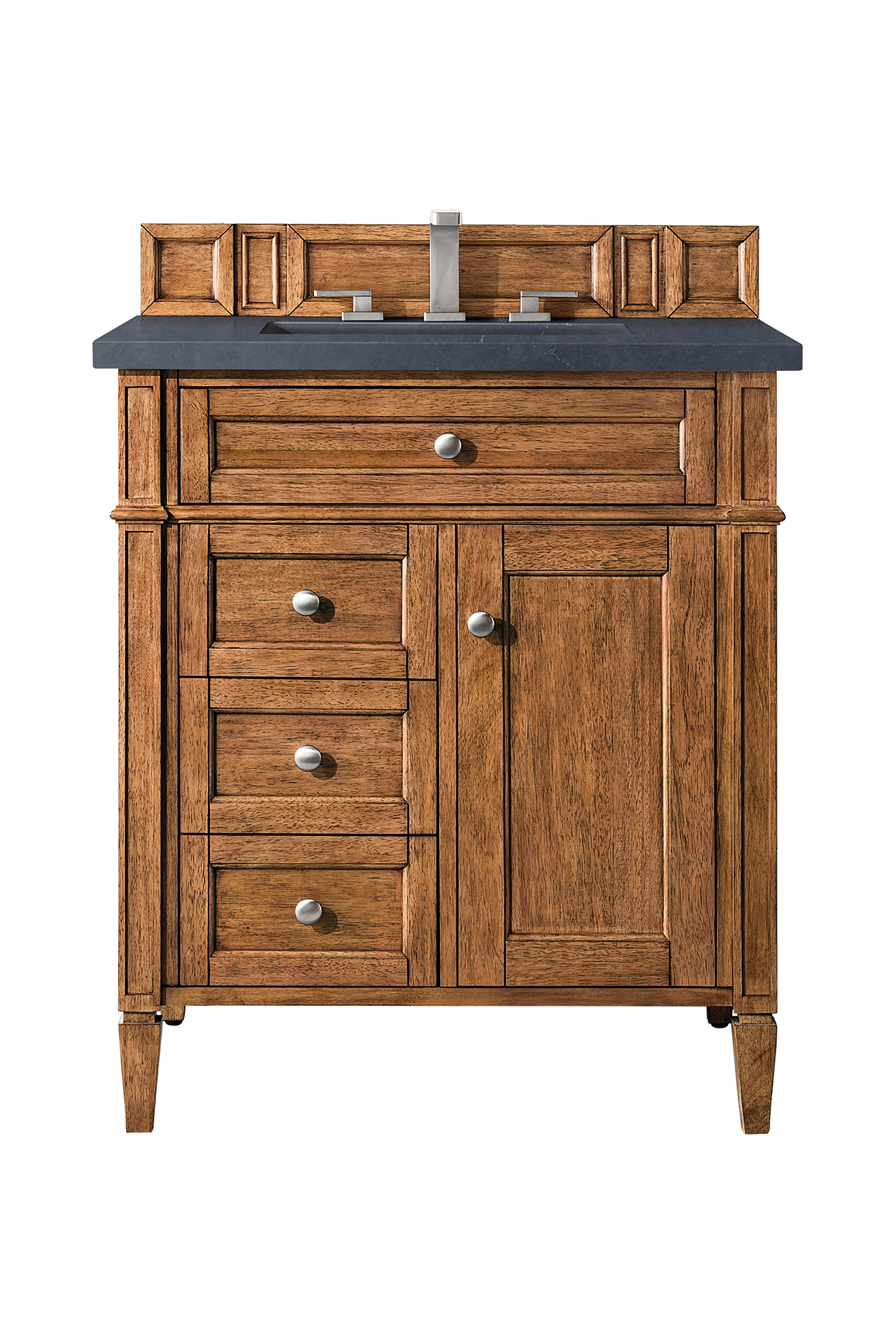 James Martin Brittany 30" Single Vanity in Saddle Brown with 3cm Countertop