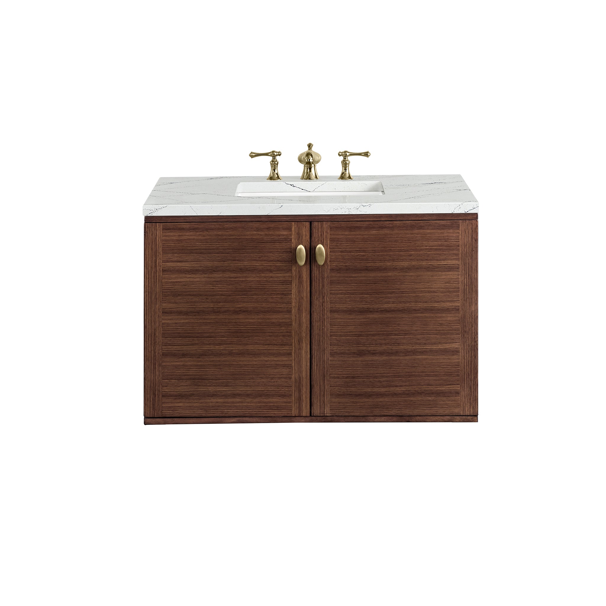 James Martin Amberly 36" Single Vanity in Mid-Century Walnut with 3cm Countertop