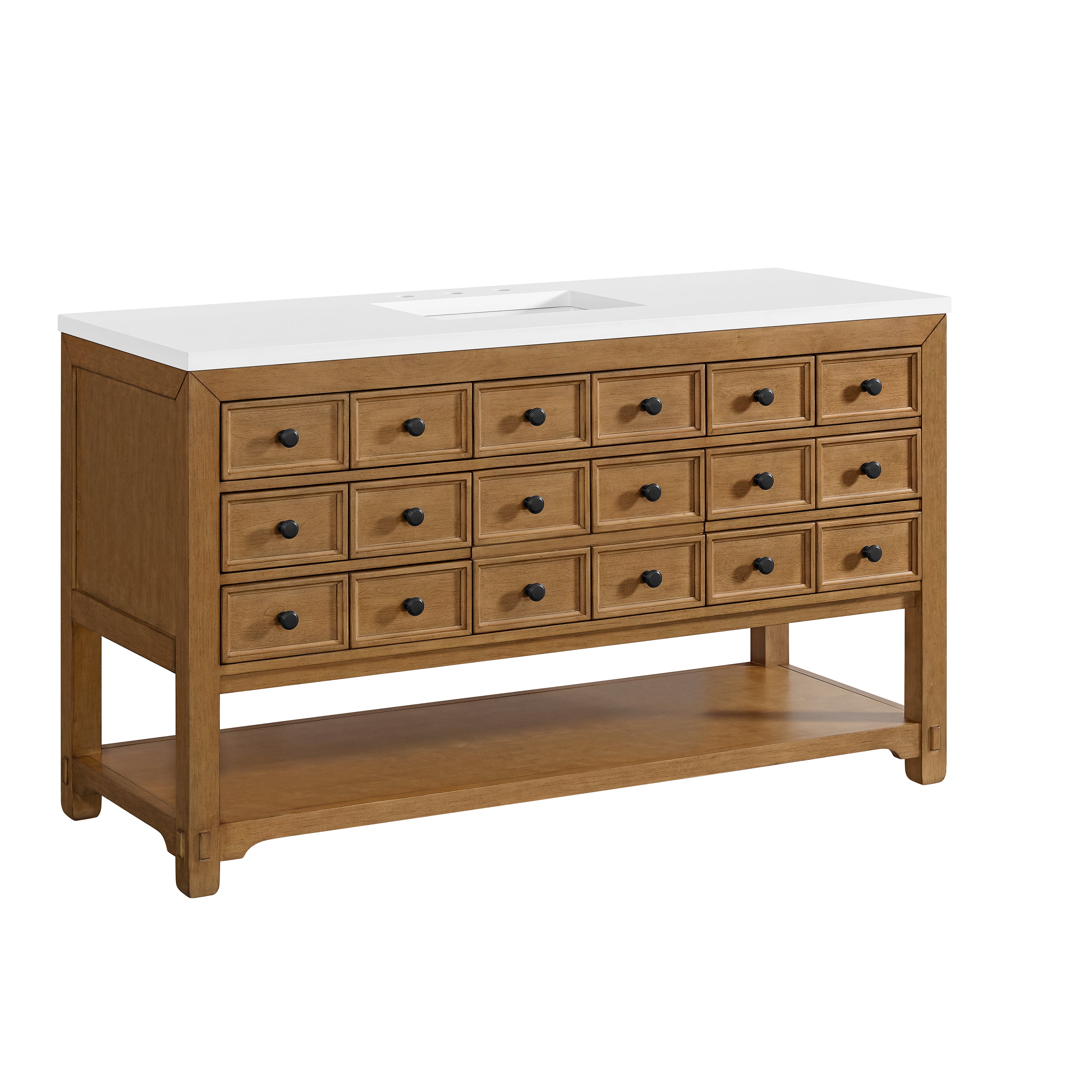 James Martin Malibu 60" Single Vanity in Amber Birch with 3cm Countertop