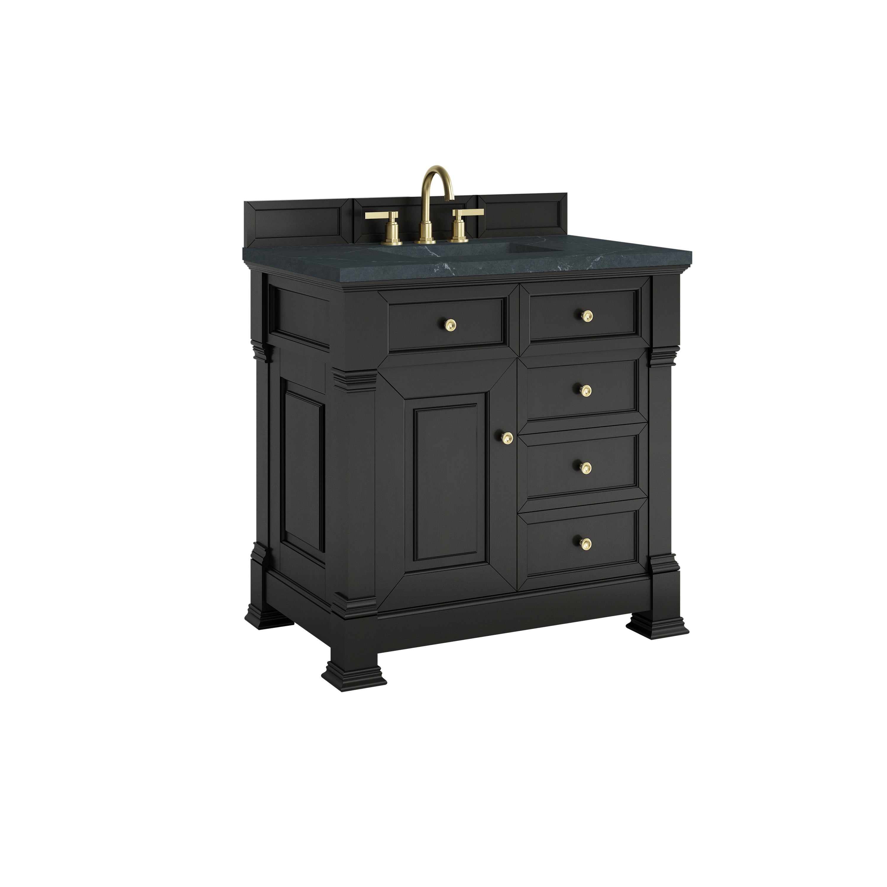 James Martin Brookfield 36" Single Vanity in Black Onyx with 3cm Countertop