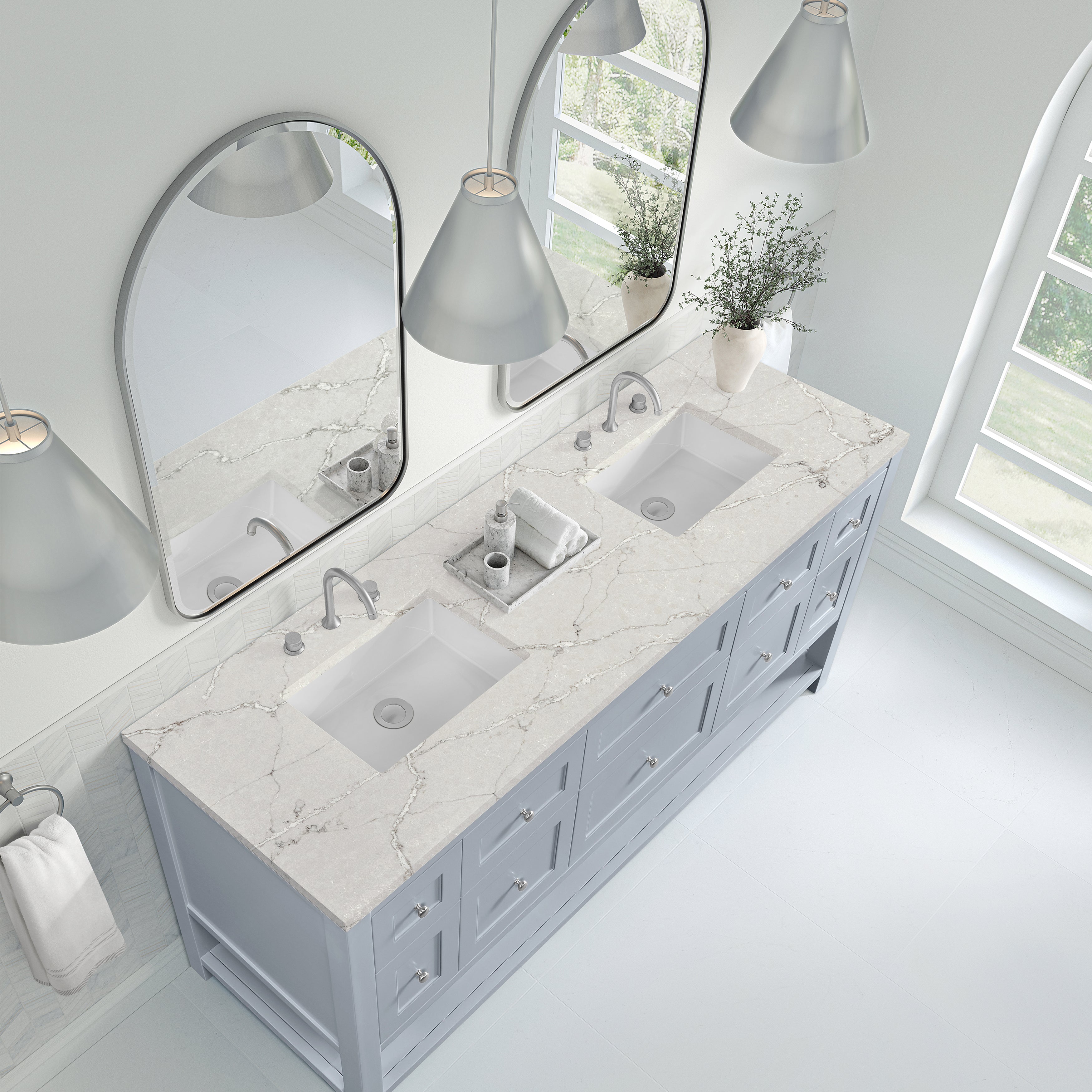 James Martin Breckenridge 72" Double Vanity in Serenity Blue with 3cm Countertop