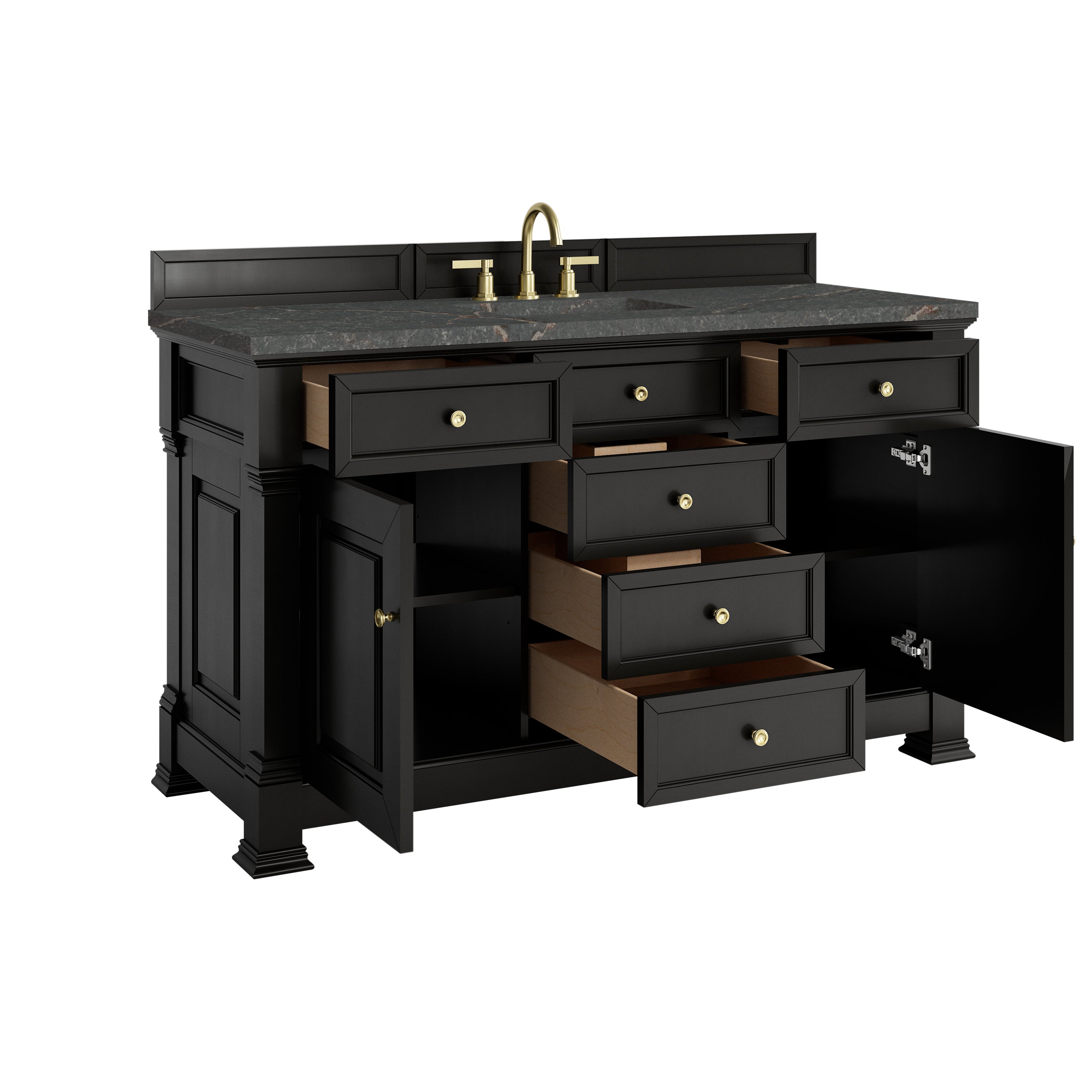 James Martin Brookfield 60" Single Vanity in Black Onyx with 3cm Countertop