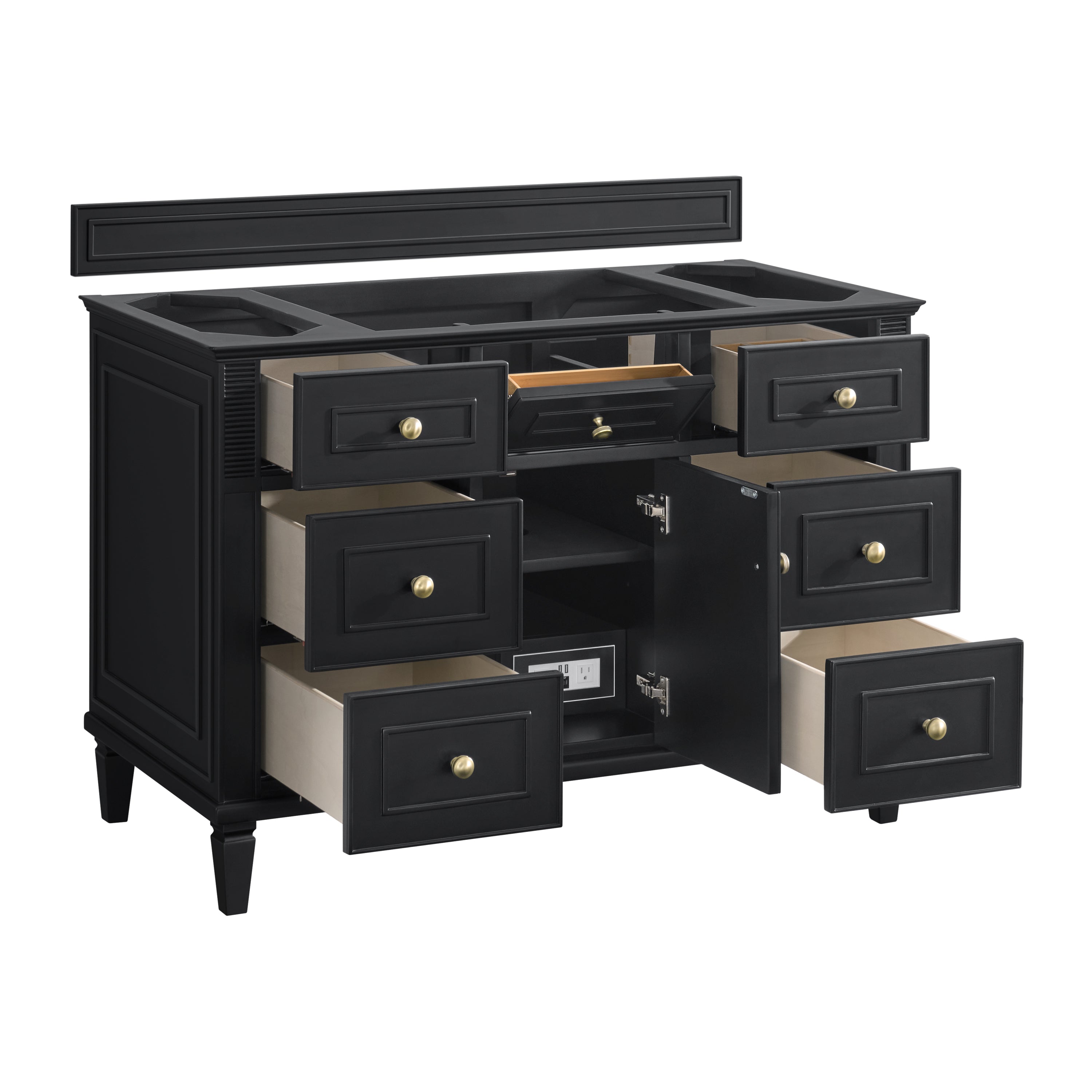 James Martin Lorelai 48" Single Vanity in Black Onyx with 3cm Countertop