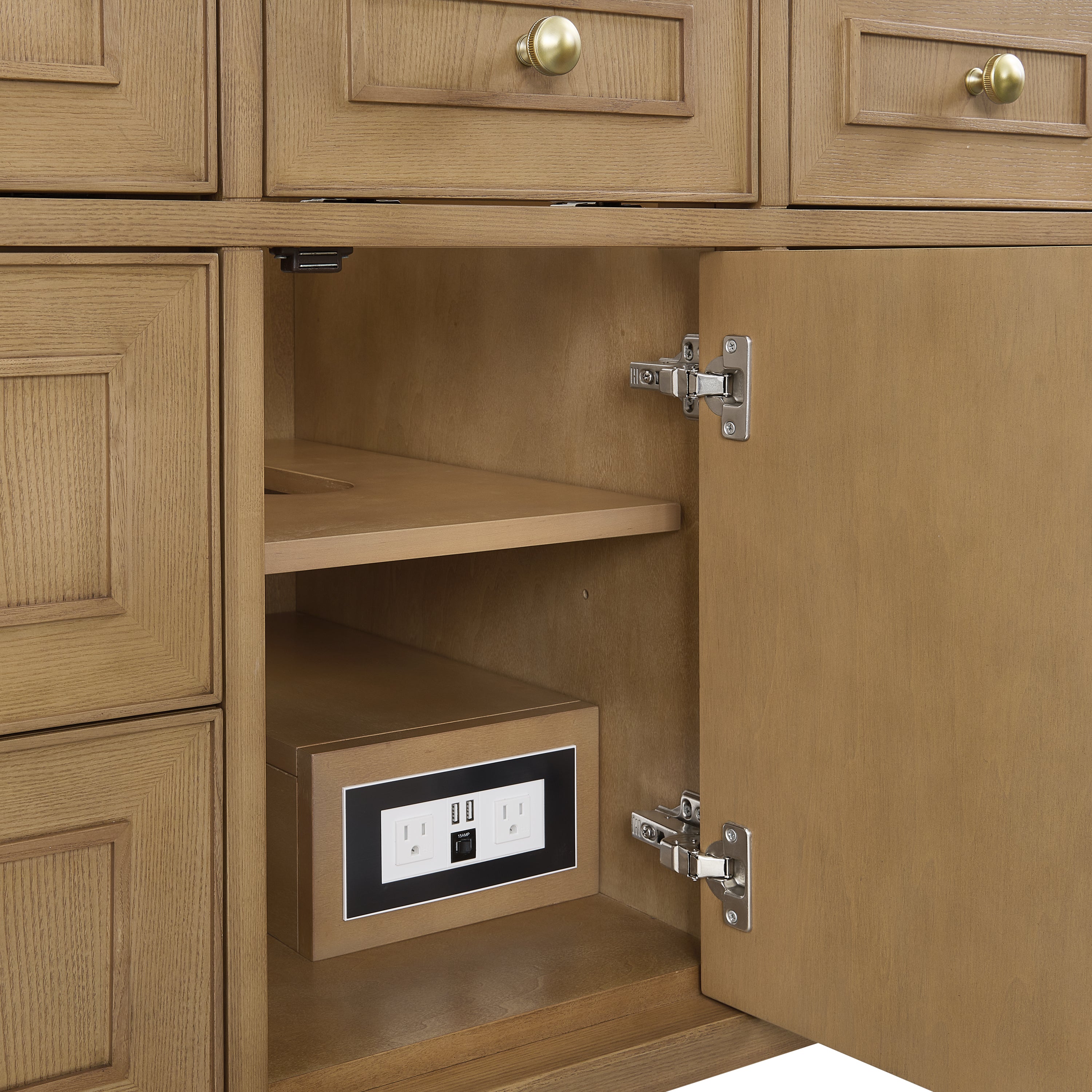 James Martin Lorelai 48" Single Vanity in Light Natural Oak with 3cm Countertop and FreePower Wireless Charger