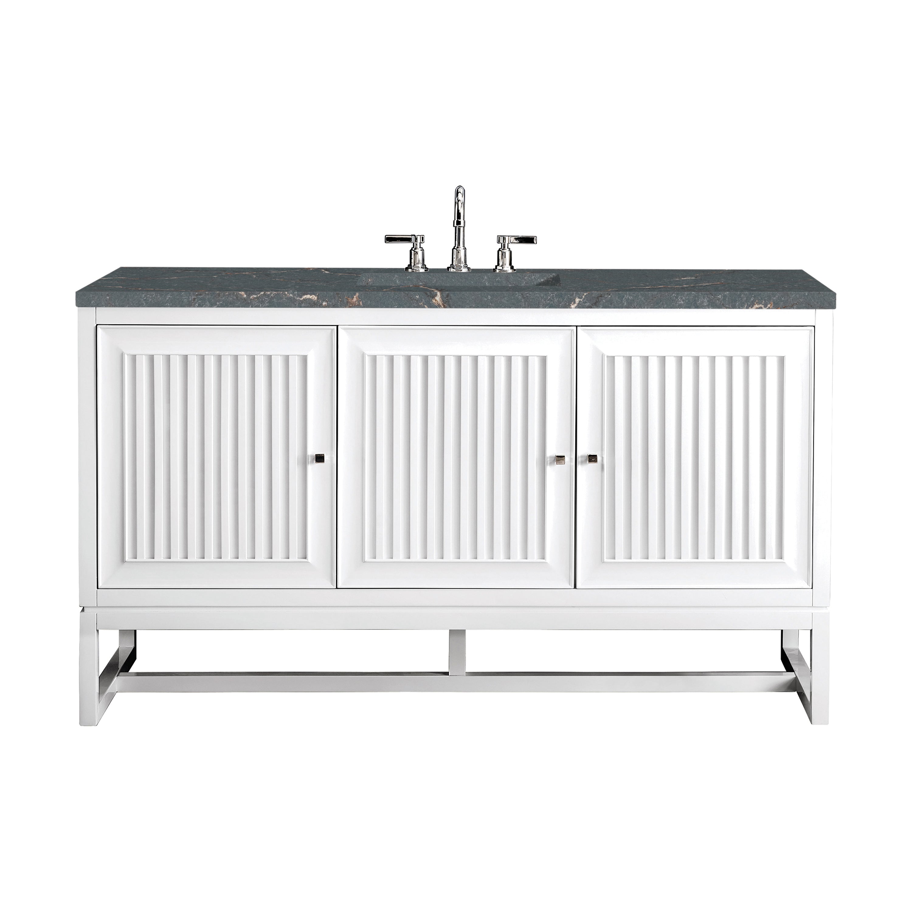 James Martin Athens 60" Single Vanity in Glossy White with 3cm Countertop