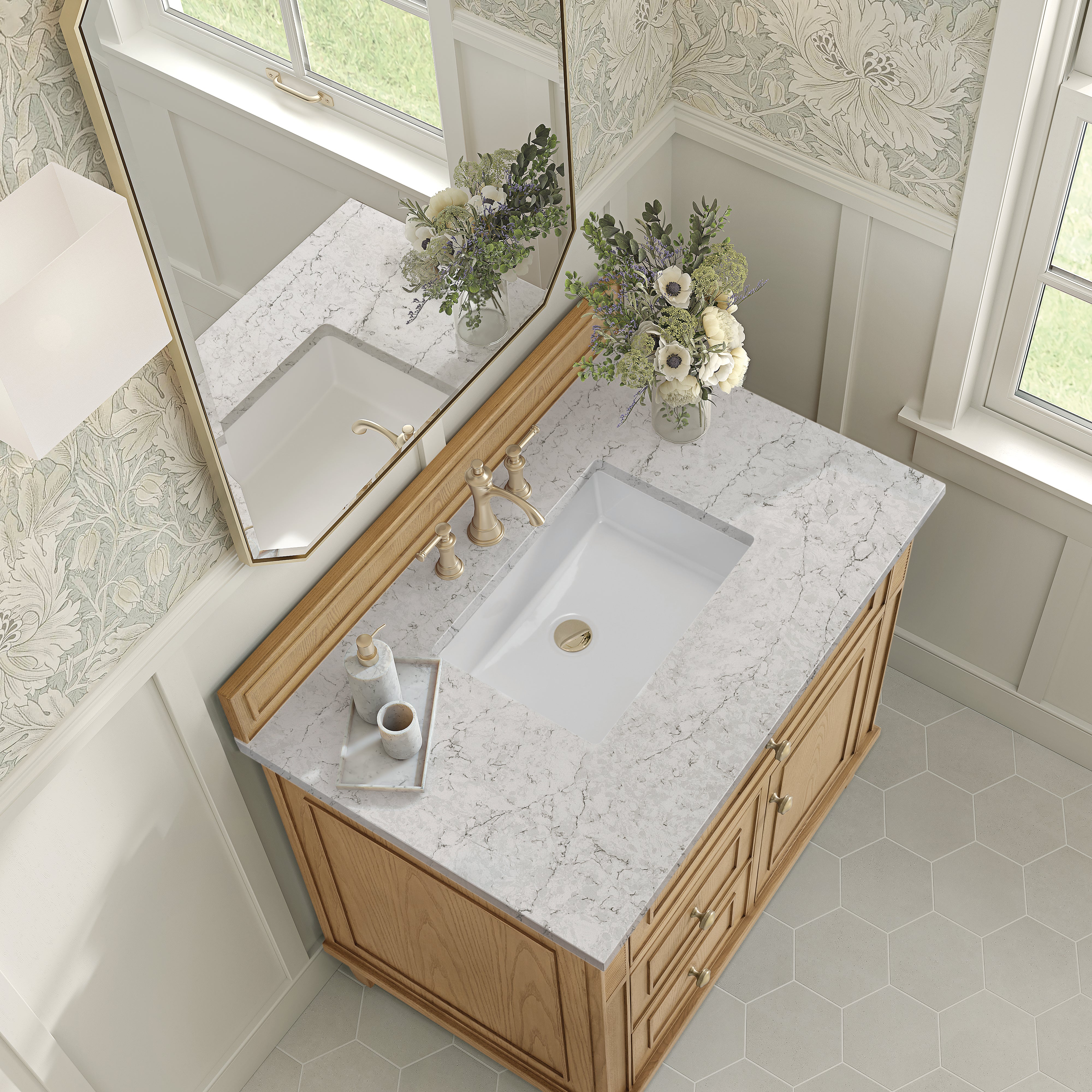 James Martin Lorelai 36" Single Vanity in Light Natural Oak with 3cm Countertop