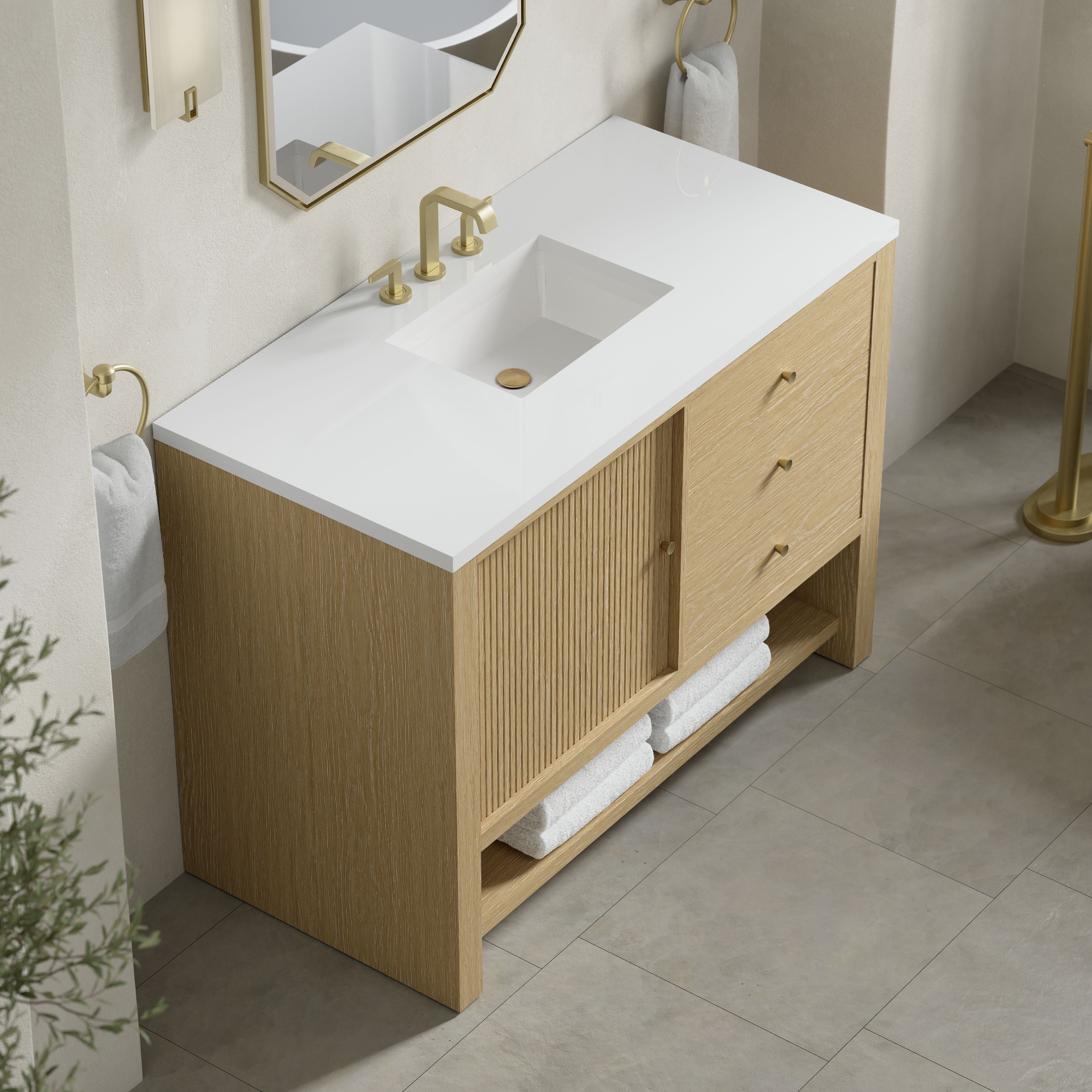 James Martin Marigot 48" Single Vanity in Sunwashed Oak with 3cm Countertop