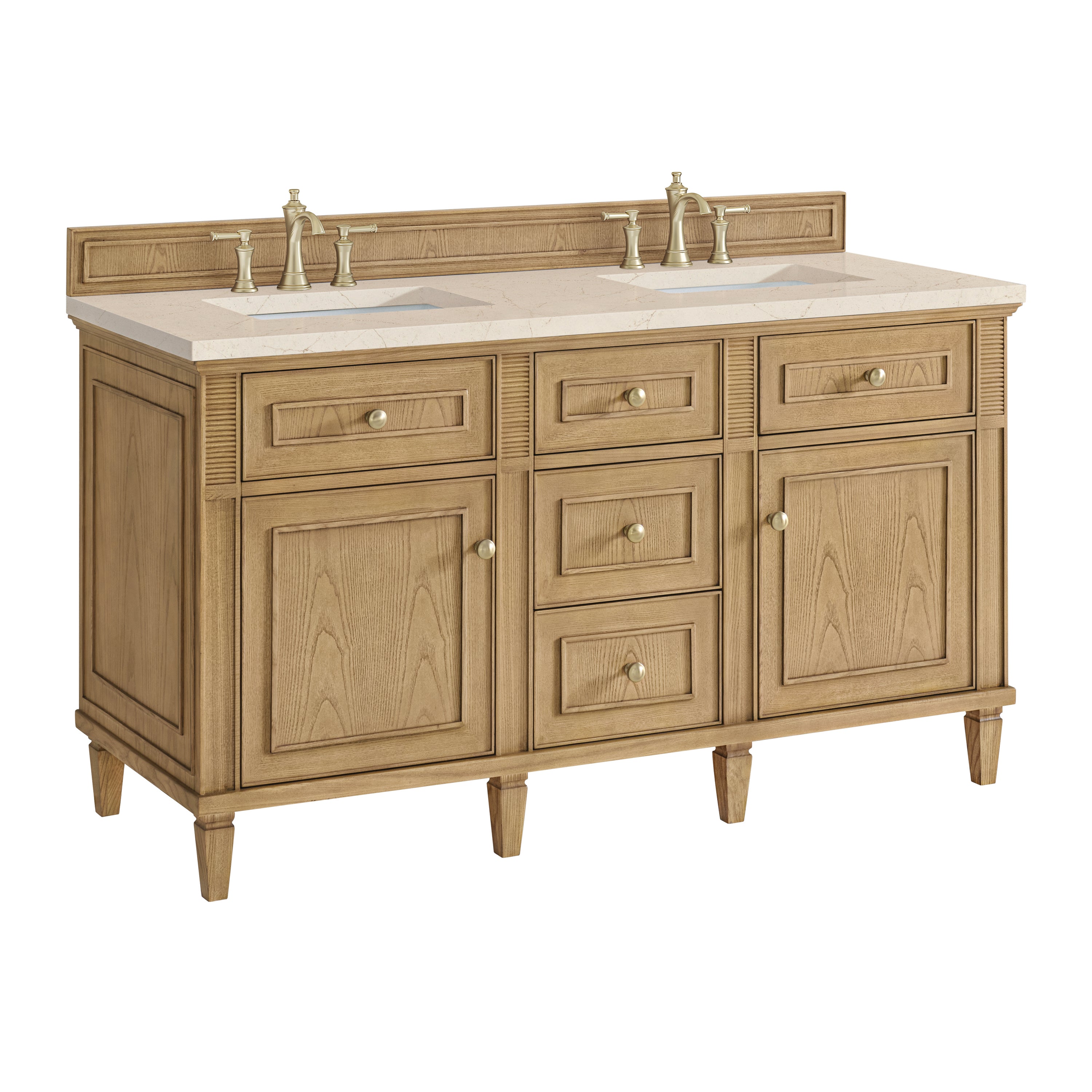 James Martin Lorelai 60" Double Vanity in Light Natural Oak with 3cm Countertop