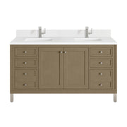 James Martin Chicago 60" Double Vanity in Walnut Whisper with 3cm Countertop