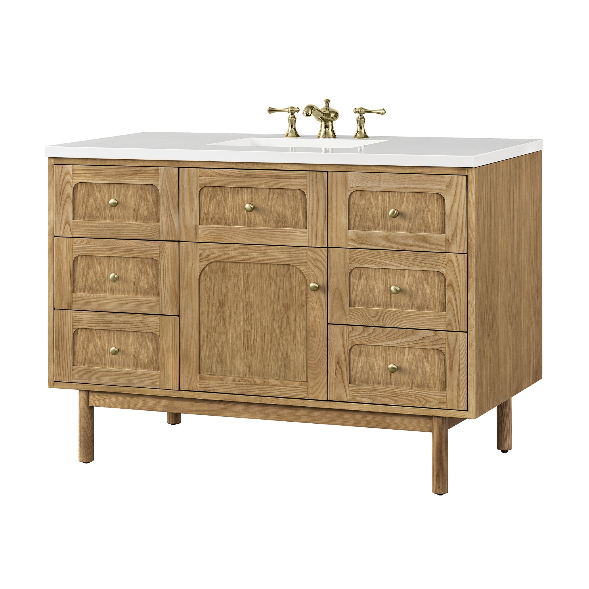 James Martin Laurent 48" Single Vanity in Light Natural Oak with 3cm Countertop