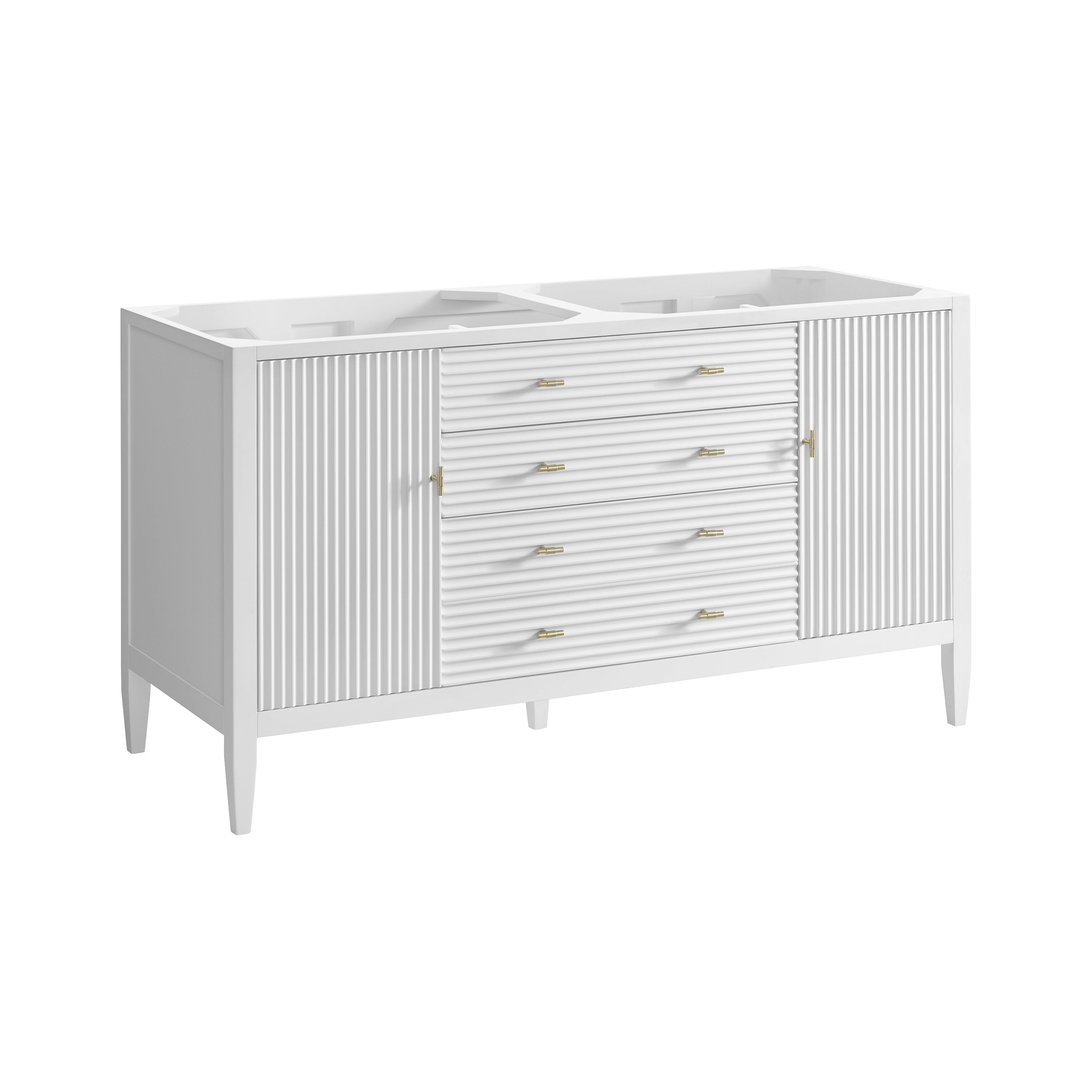James Martin Myrrin 60" Double Vanity in Bright White with 3cm Countertop