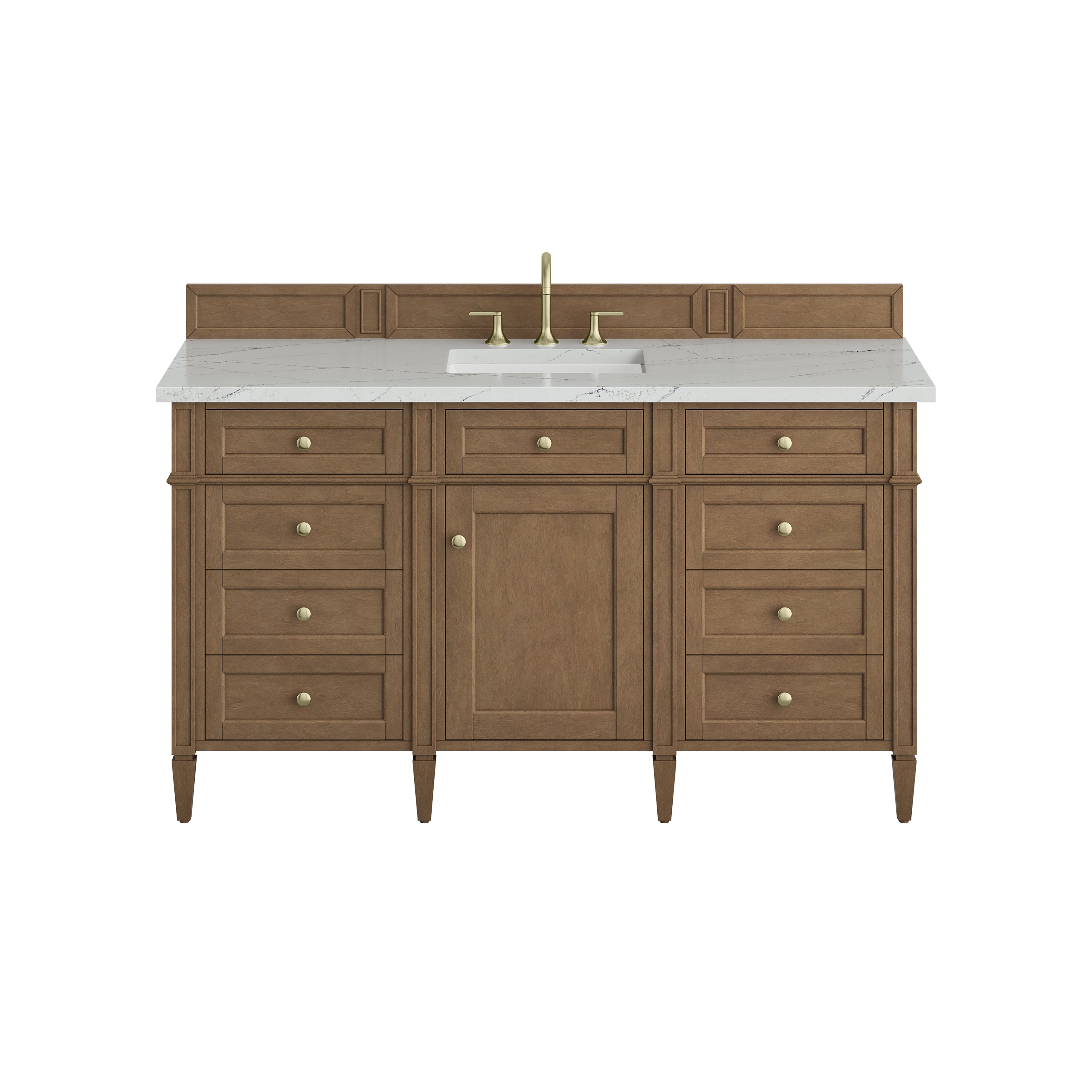 James Martin Brittany 60" Single Vanity in Pecan with 3cm Countertop