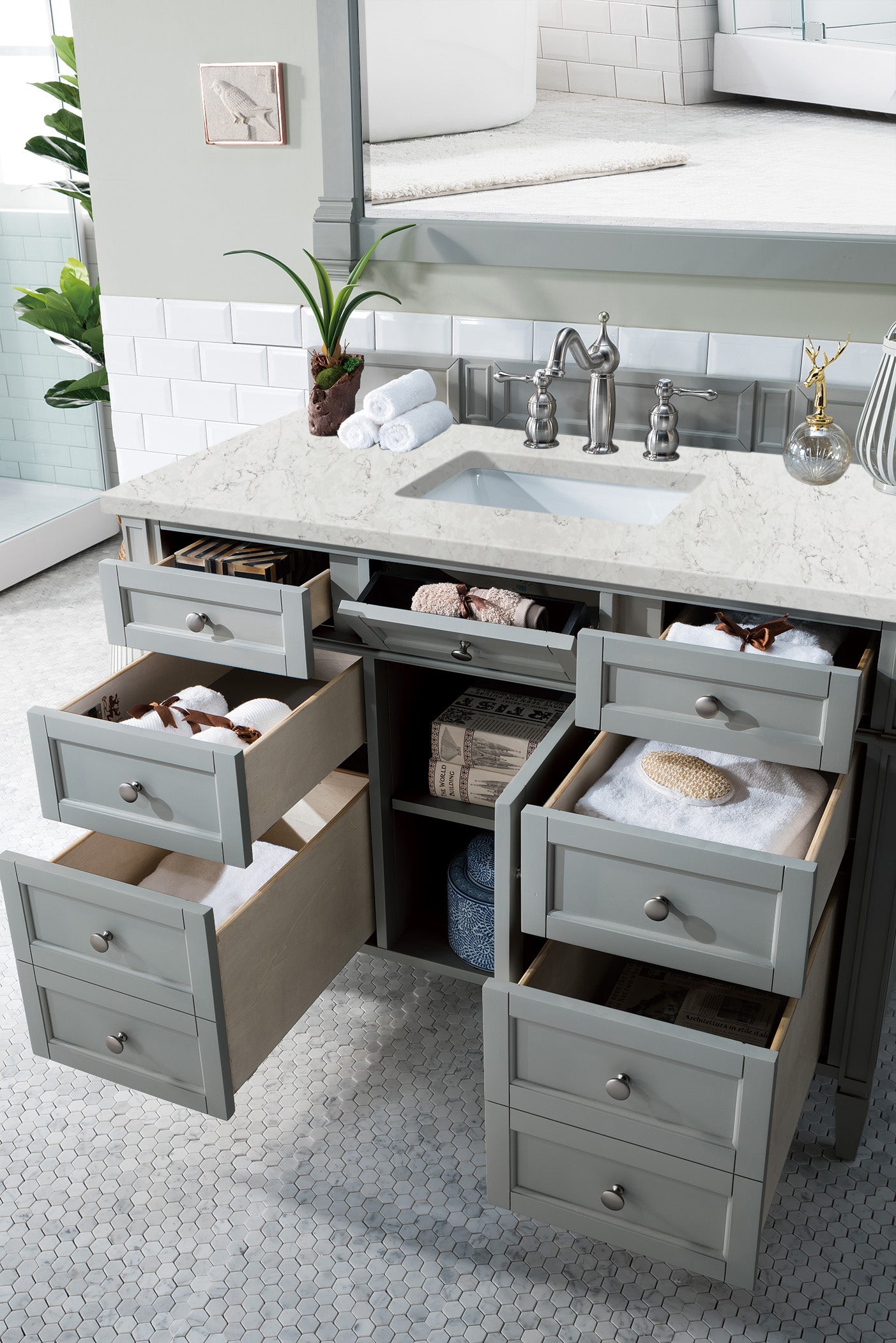 James Martin Brittany 48" Single Vanity in Urban Gray with 3cm Countertop