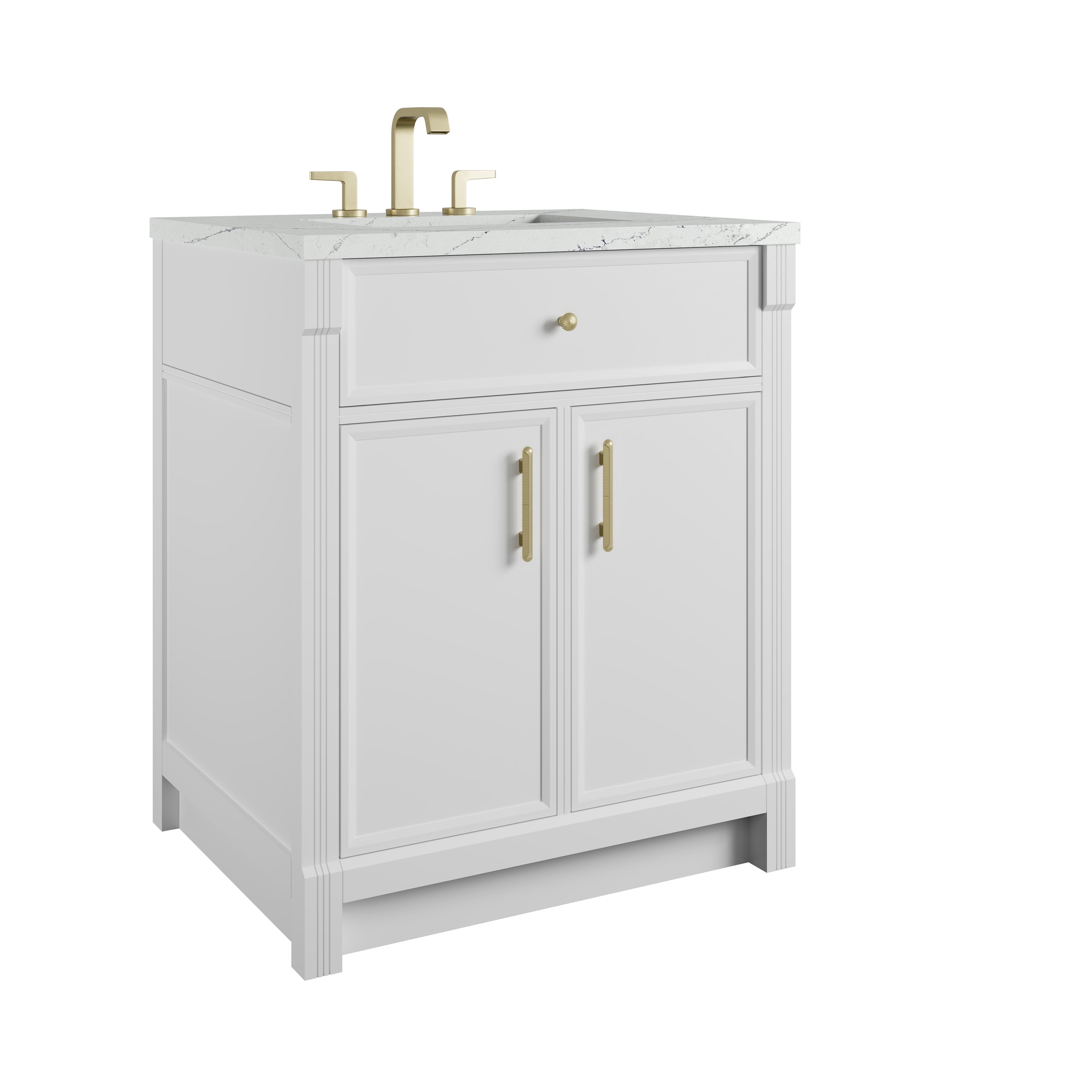 James Martin Bellshire 30" Single Vanity in Bright White with 3cm Countertop