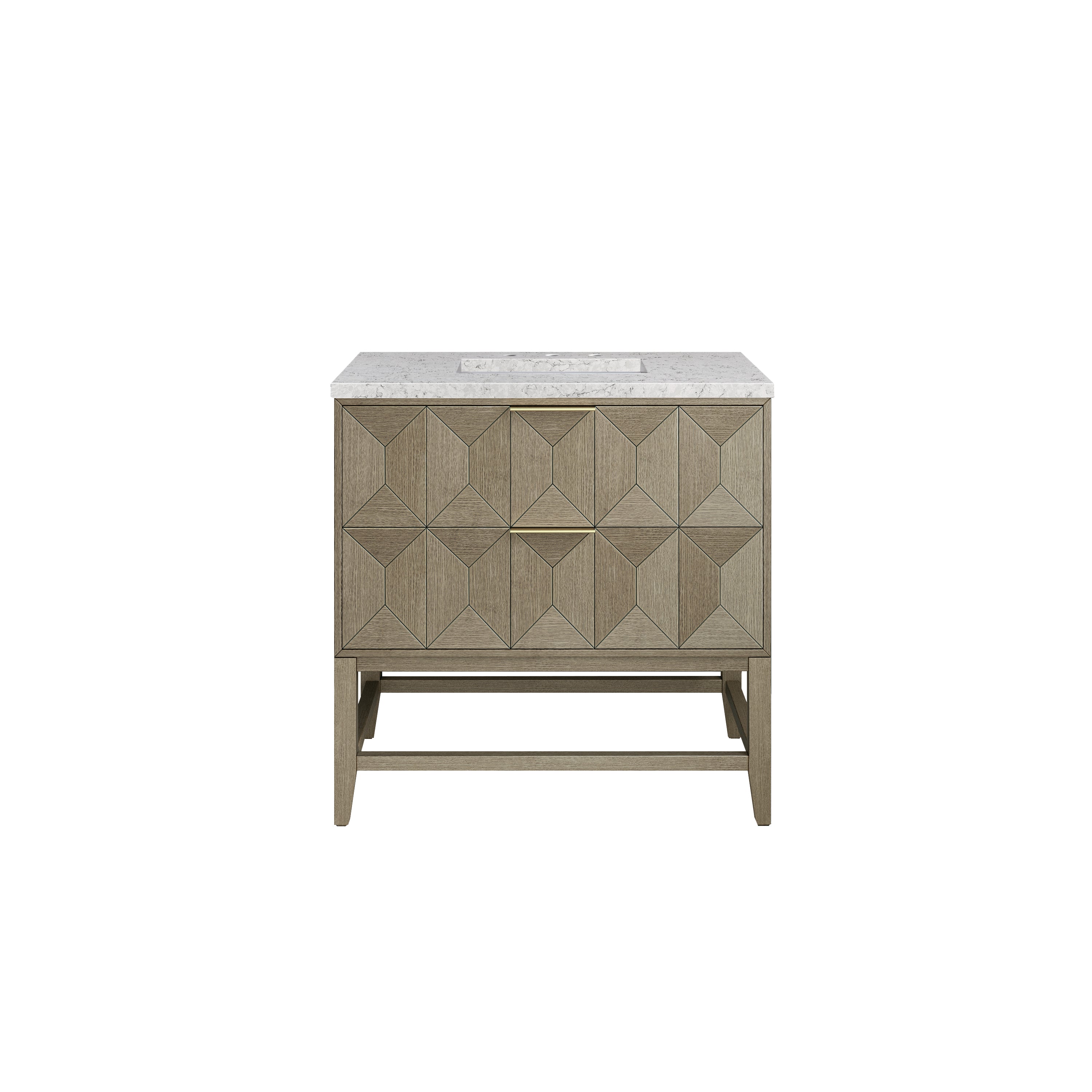 James Martin Emmeline 36" Single Vanity in Pebble Oak with 3cm Countertop