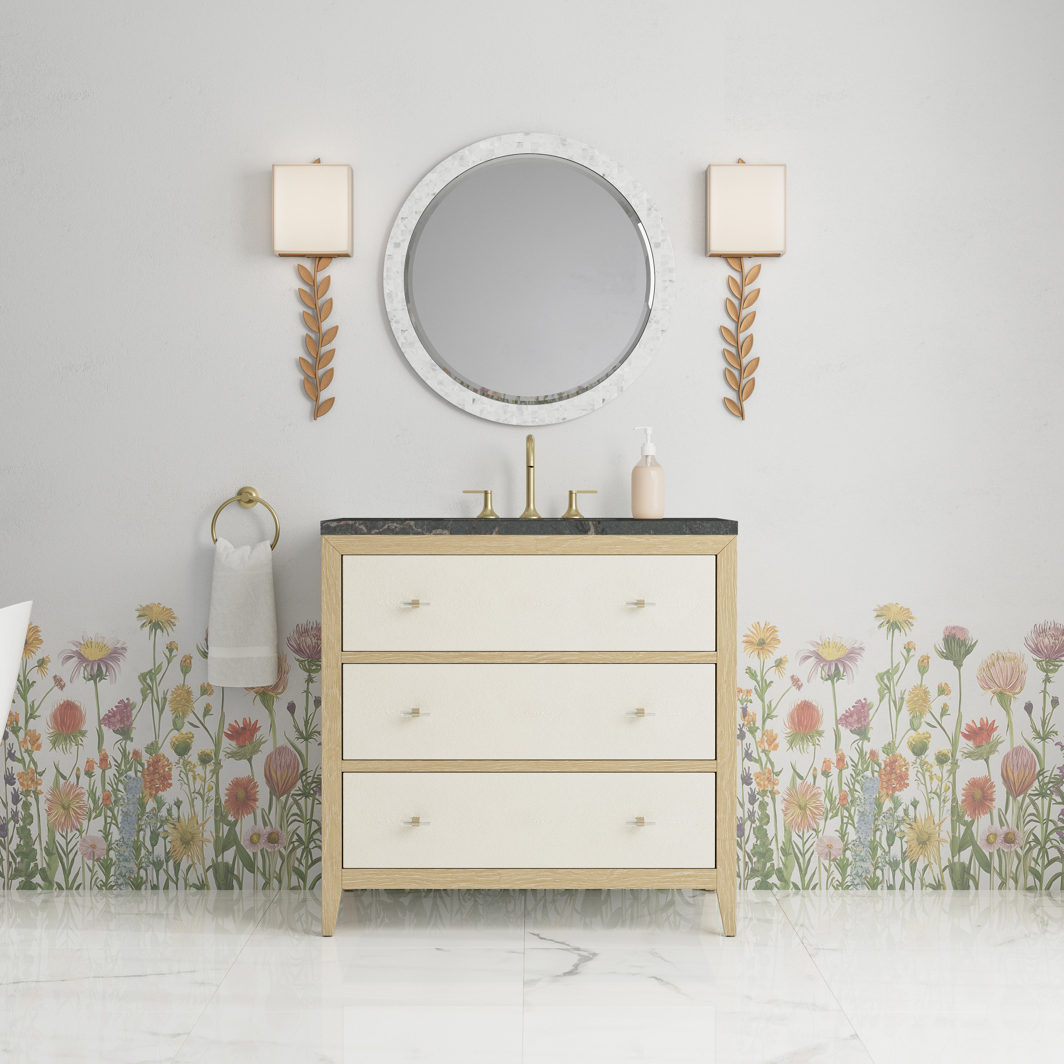 James Martin Celeste 36" Single Vanity in Sunwashed Oak with 3cm Countertop