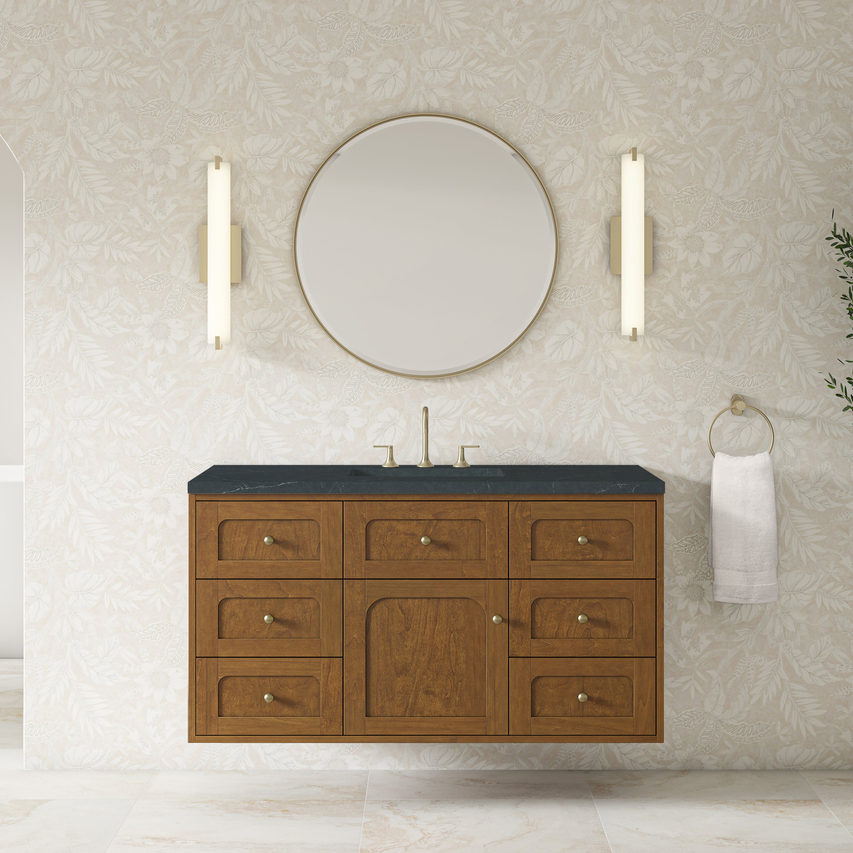 James Martin Laurent 48" Single Vanity in Honey Oak with 3cm Countertop