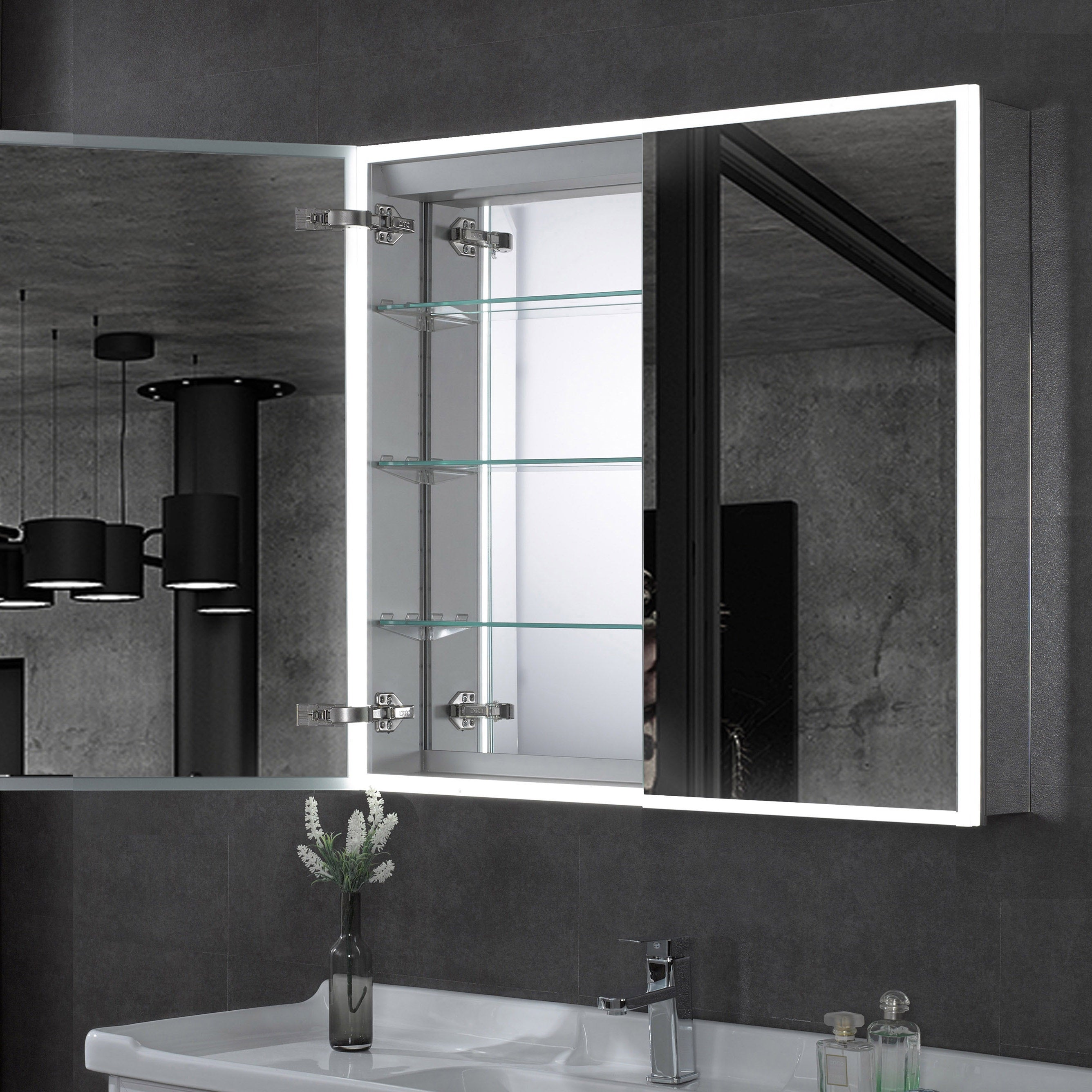 ALFI brand  ABMC3630 36" x 30" Double Door LED Light Medicine Cabinet