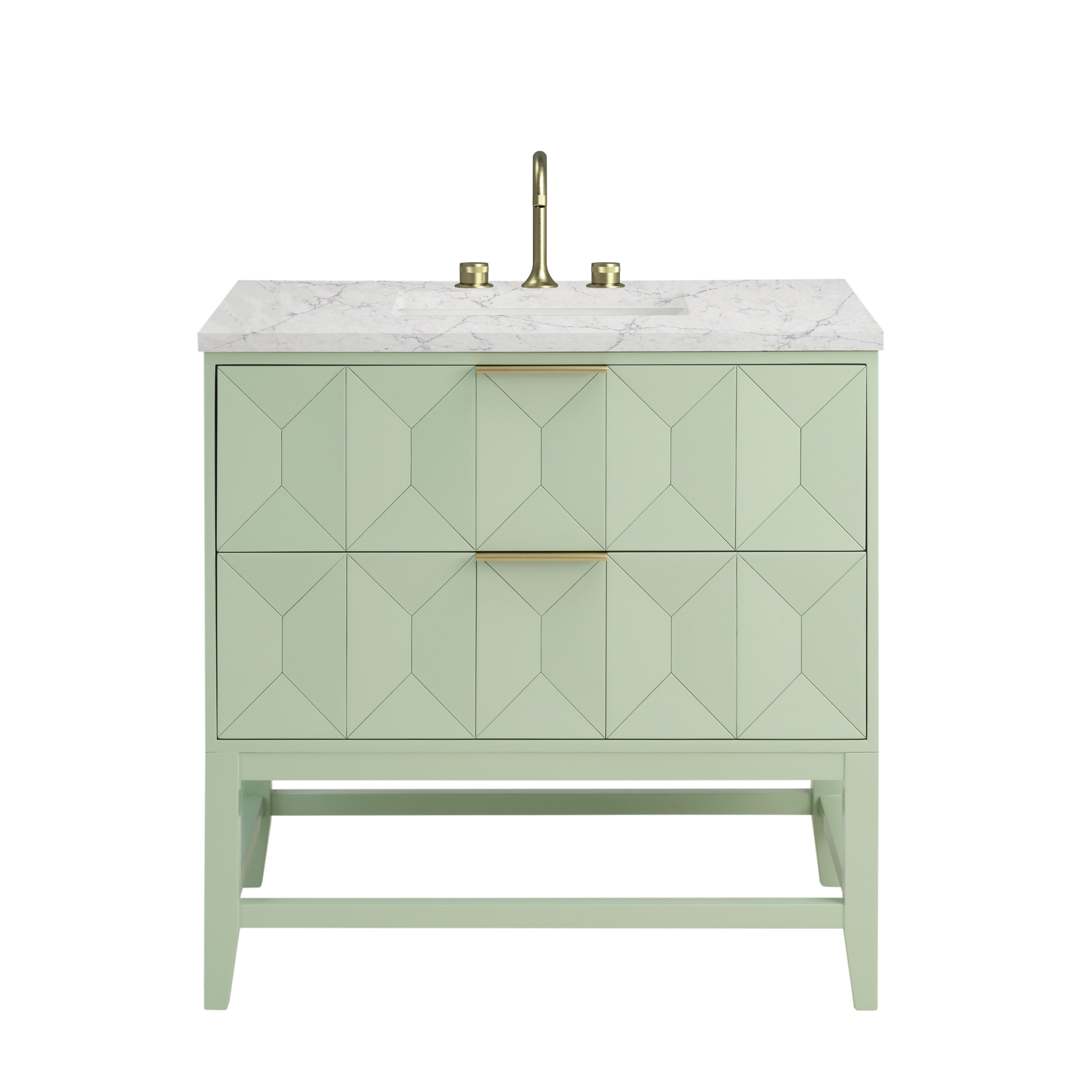James Martin Emmeline 36" Single Vanity in Pistachio with 3cm Countertop