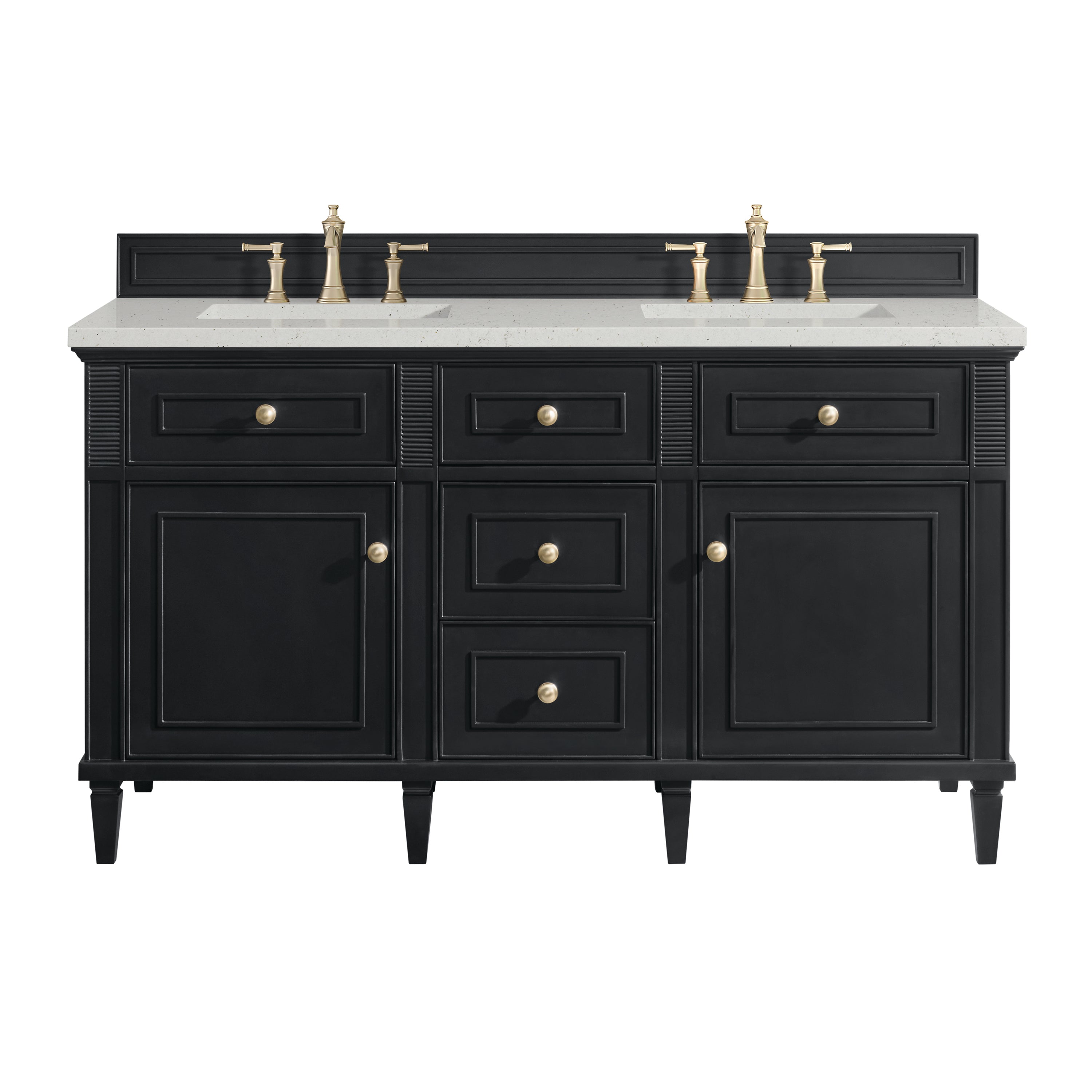 James Martin Lorelai 60" Double Vanity in Black Onyx with 3cm Countertop