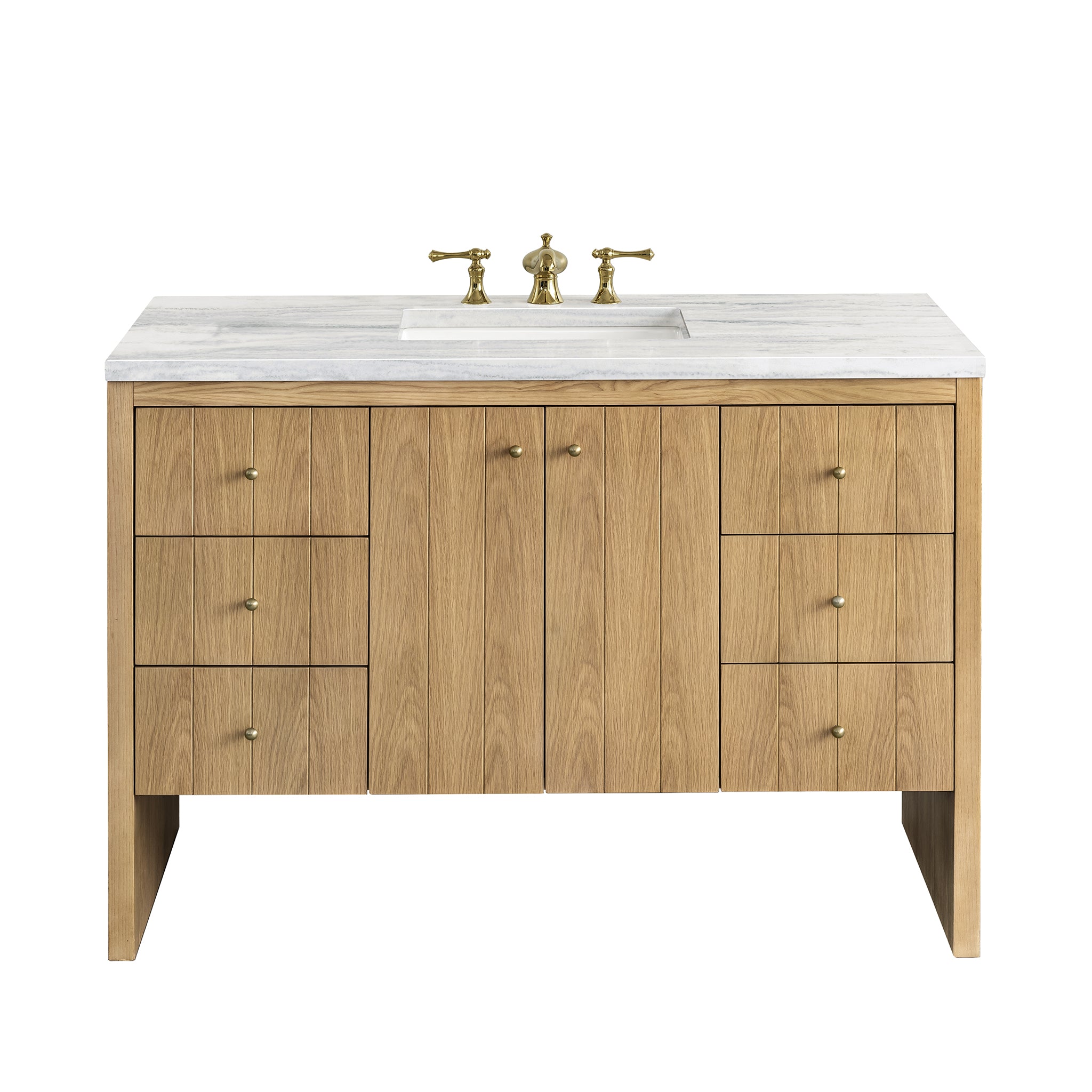 James Martin Hudson 48" Single Vanity in Light Natural Oak with 3cm Countertop