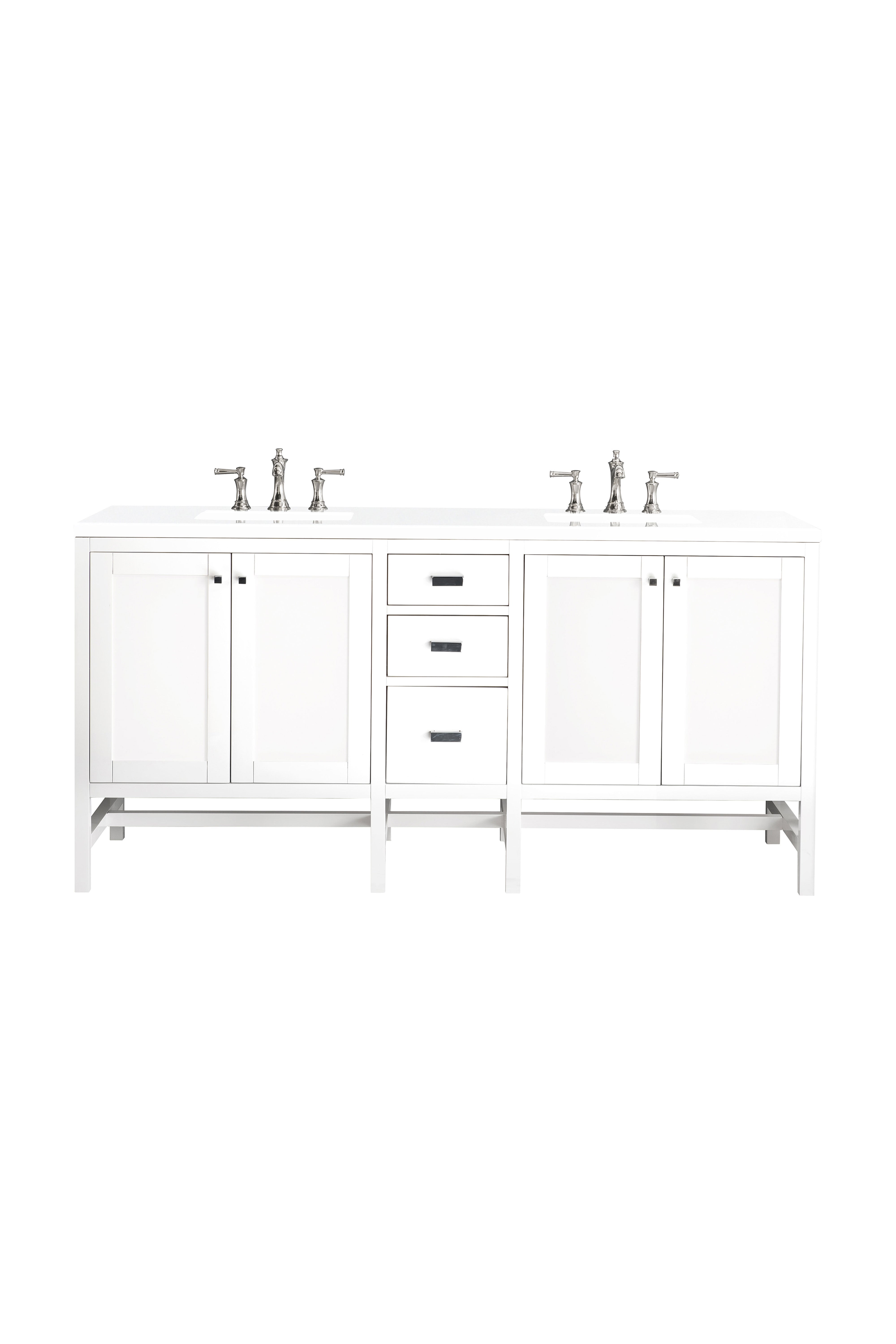 James Martin Addison 72" Double Vanity in Glossy White with 3cm Countertop