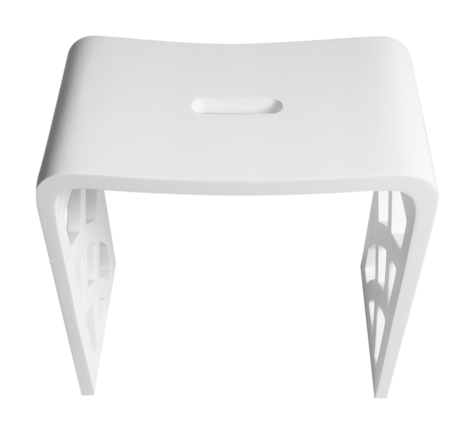 ALFI brand  ABST88 Designer White Matte Solid Surface Resin Bathroom / Shower Stool