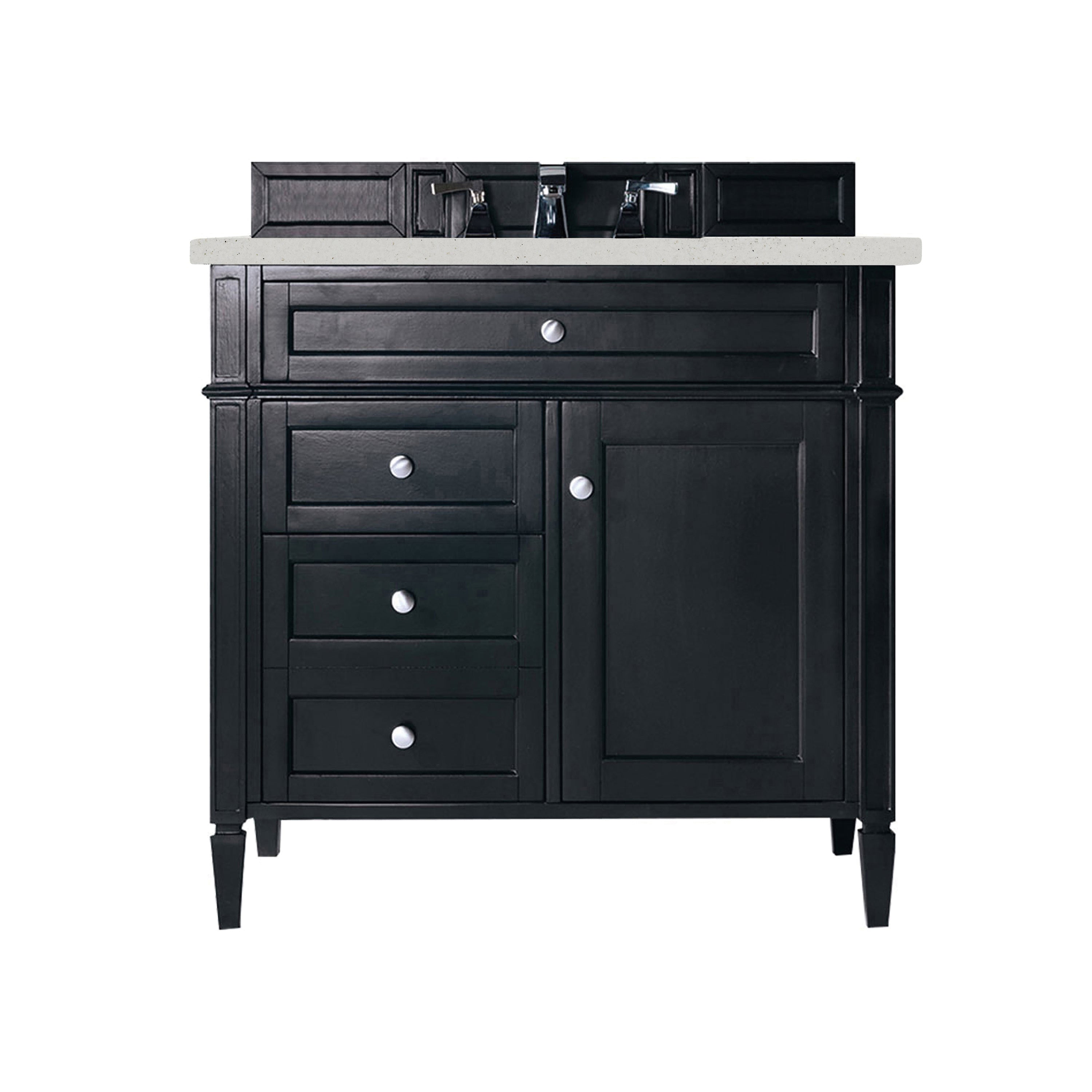 James Martin Brittany 36" Single Vanity in Black Onyx with 3cm Countertop