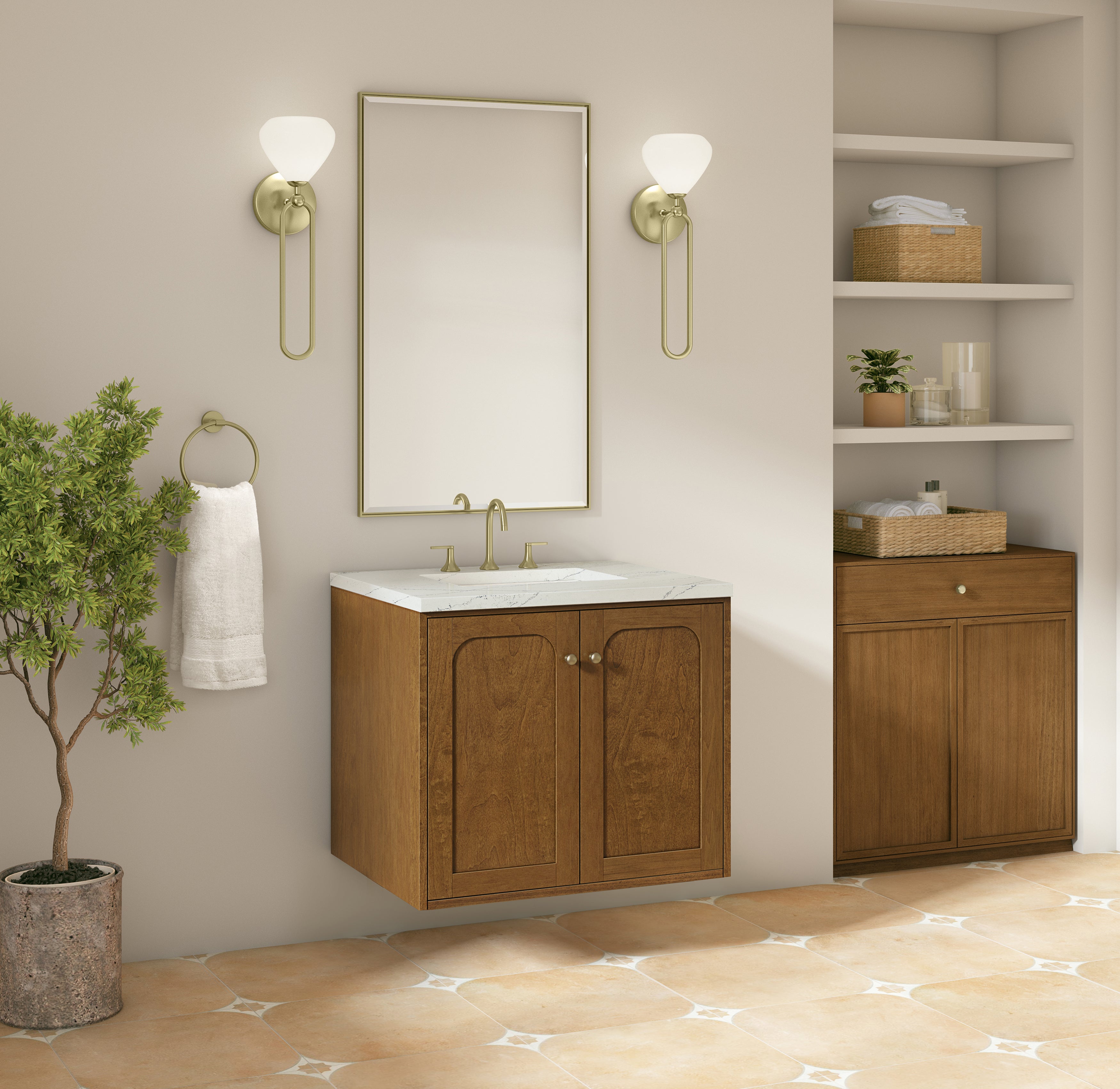 James Martin Laurent 30" Single Vanity in Honey Oak with 3cm Countertop