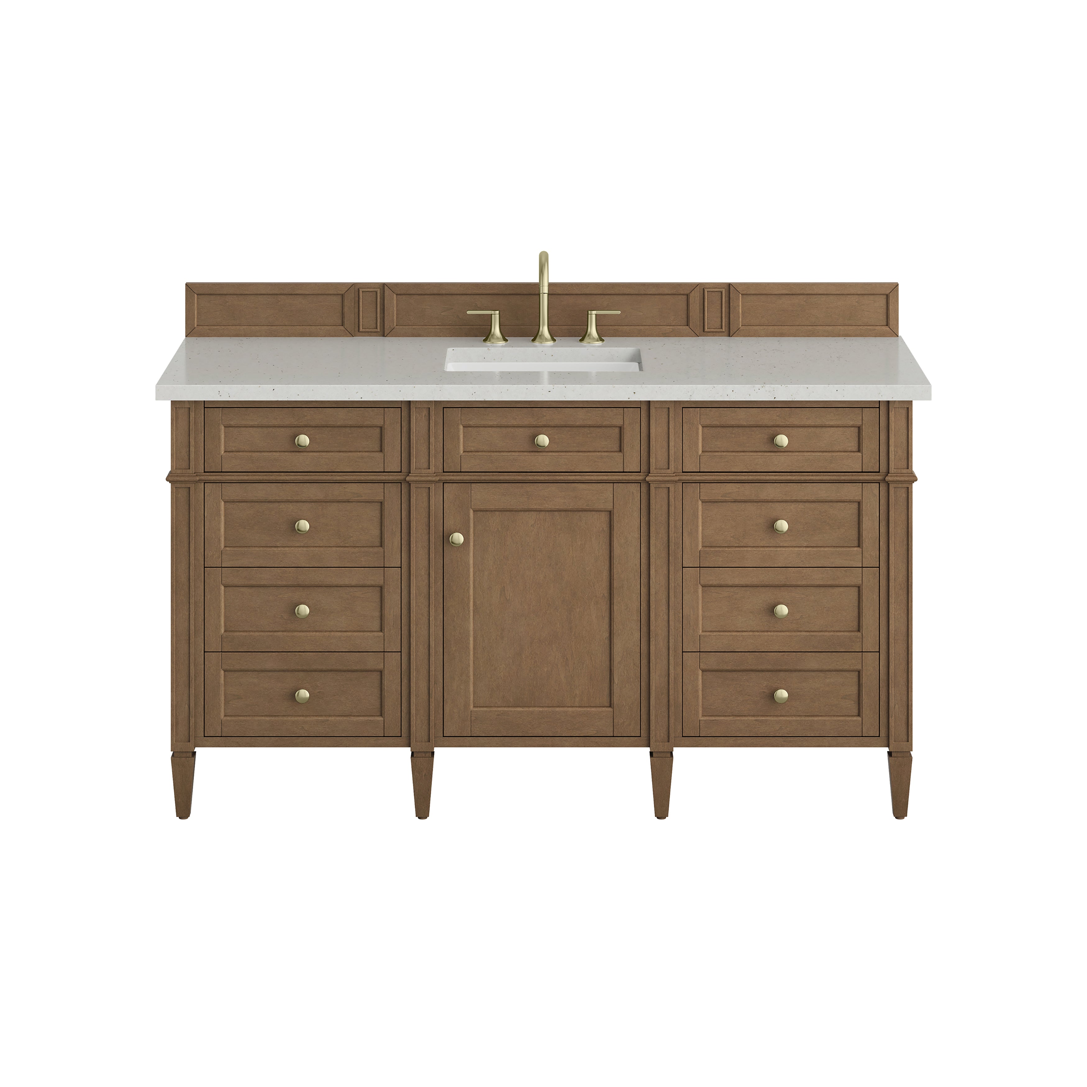 James Martin Brittany 60" Single Vanity in Pecan with 3cm Countertop
