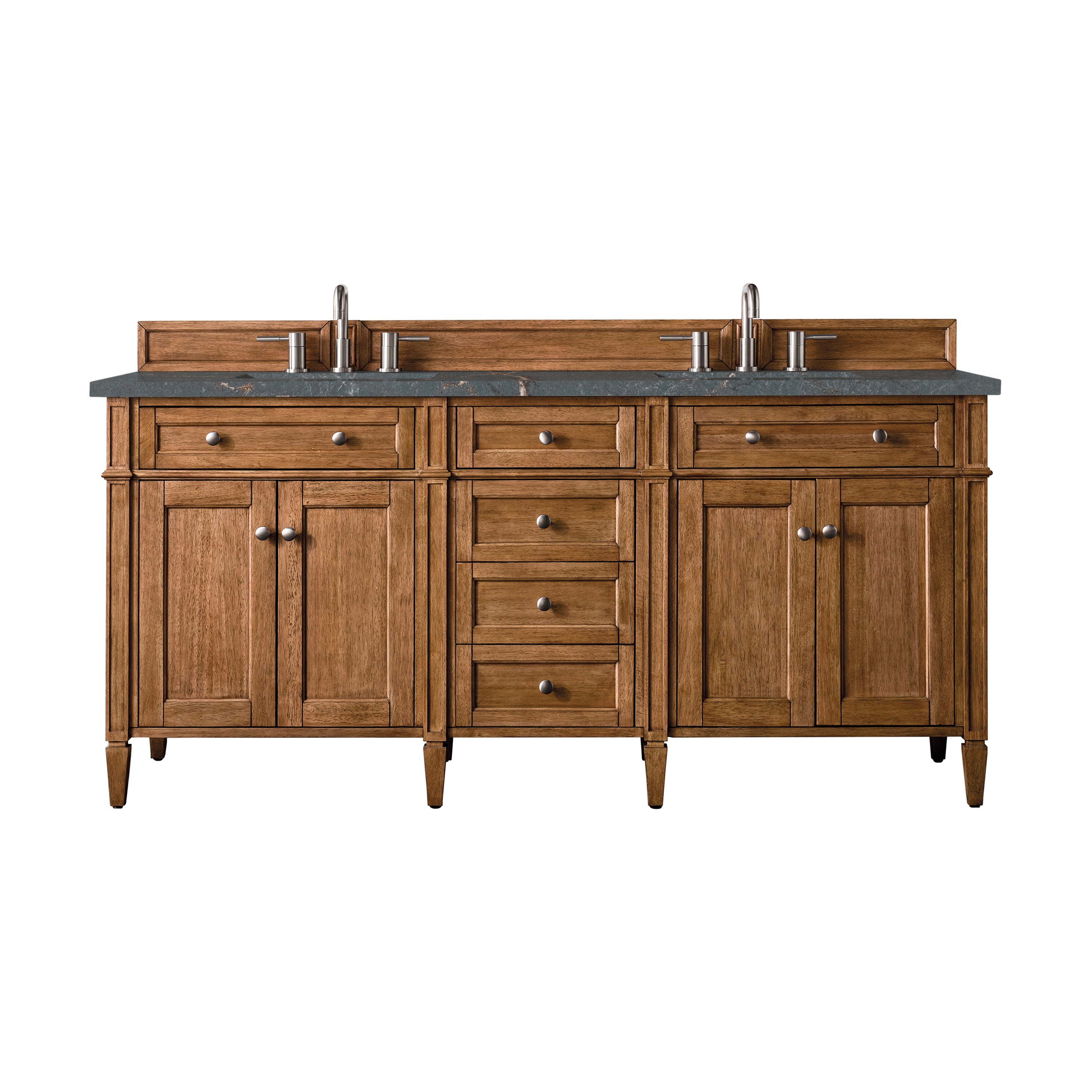 James Martin Brittany 72" Double Vanity in Saddle Brown with 3cm Countertop