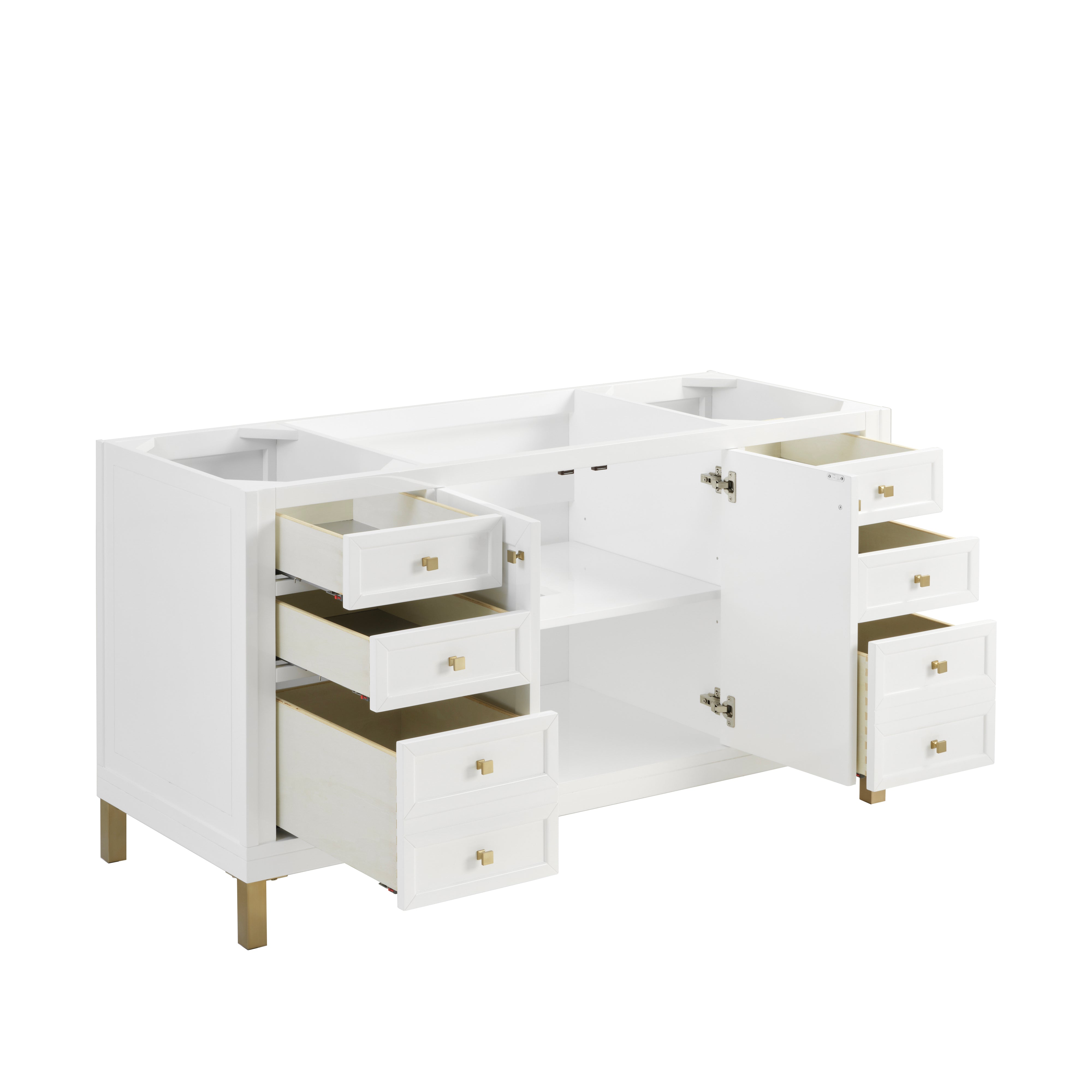 James Martin Chicago 60" Single Vanity in Glossy White with 3cm Countertop