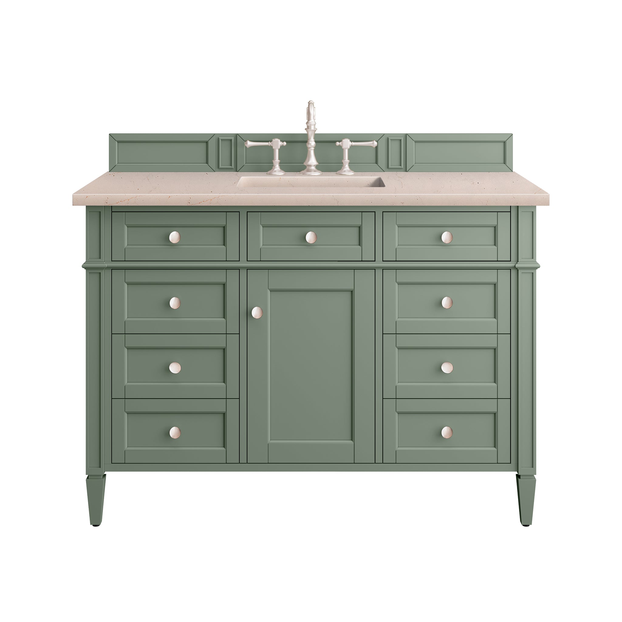 James Martin Brittany 48" Single Vanity in Smokey Celadon with 3cm Countertop