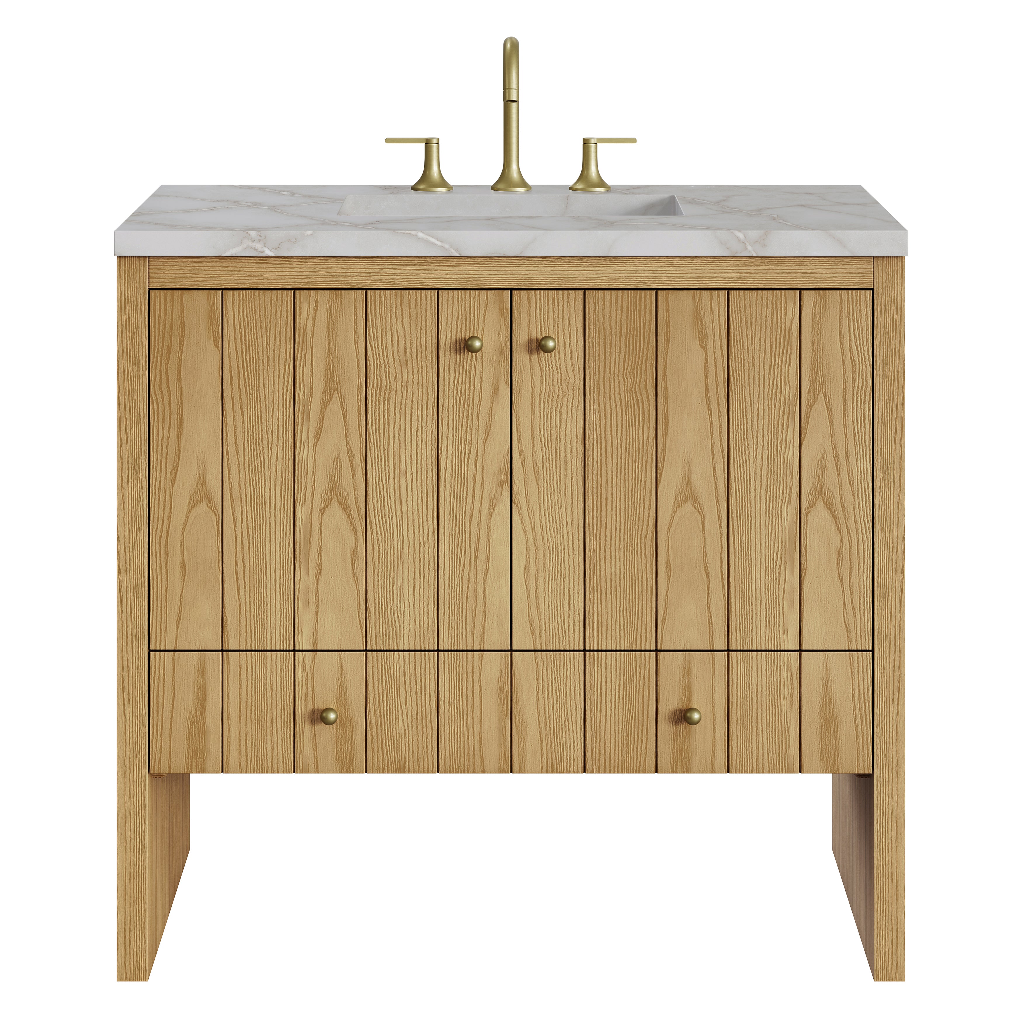 James Martin Hudson 36" Single Vanity in Light Natural Oak with 3cm Countertop