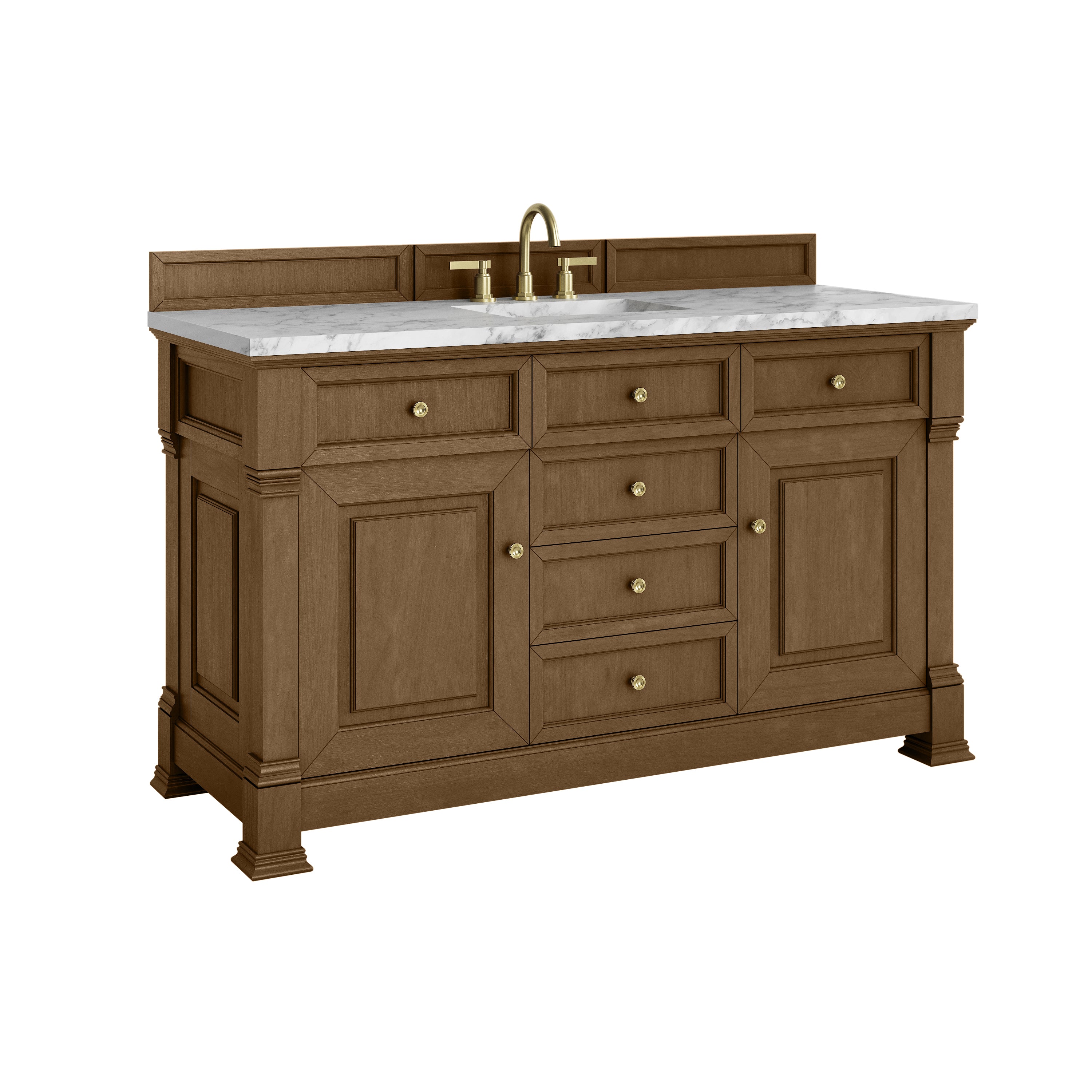 James Martin Brookfield 60" Single Vanity in Honey Oak with 3cm Countertop