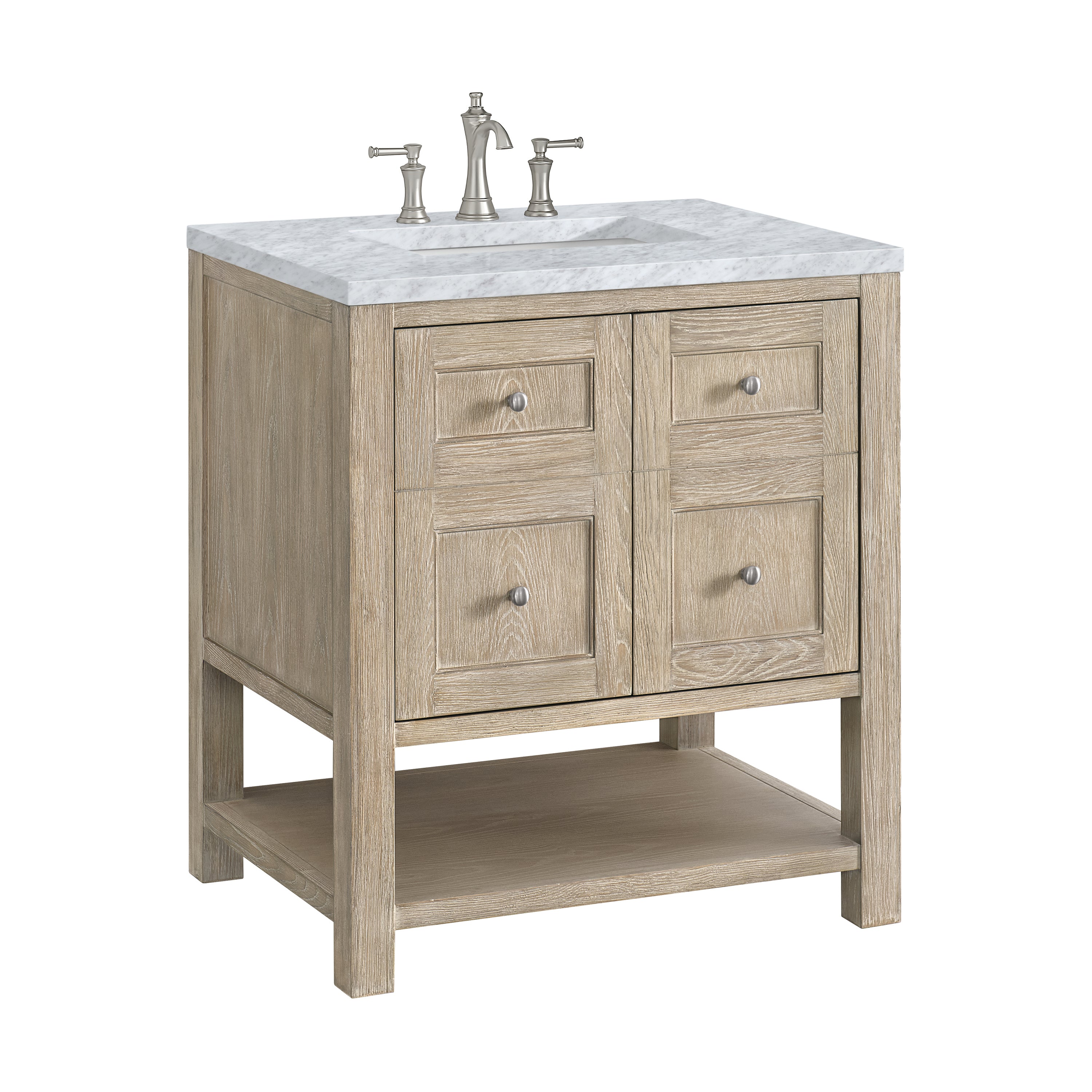 James Martin Breckenridge 30" Single Vanity in Whitewashed Oak with 3cm Countertop
