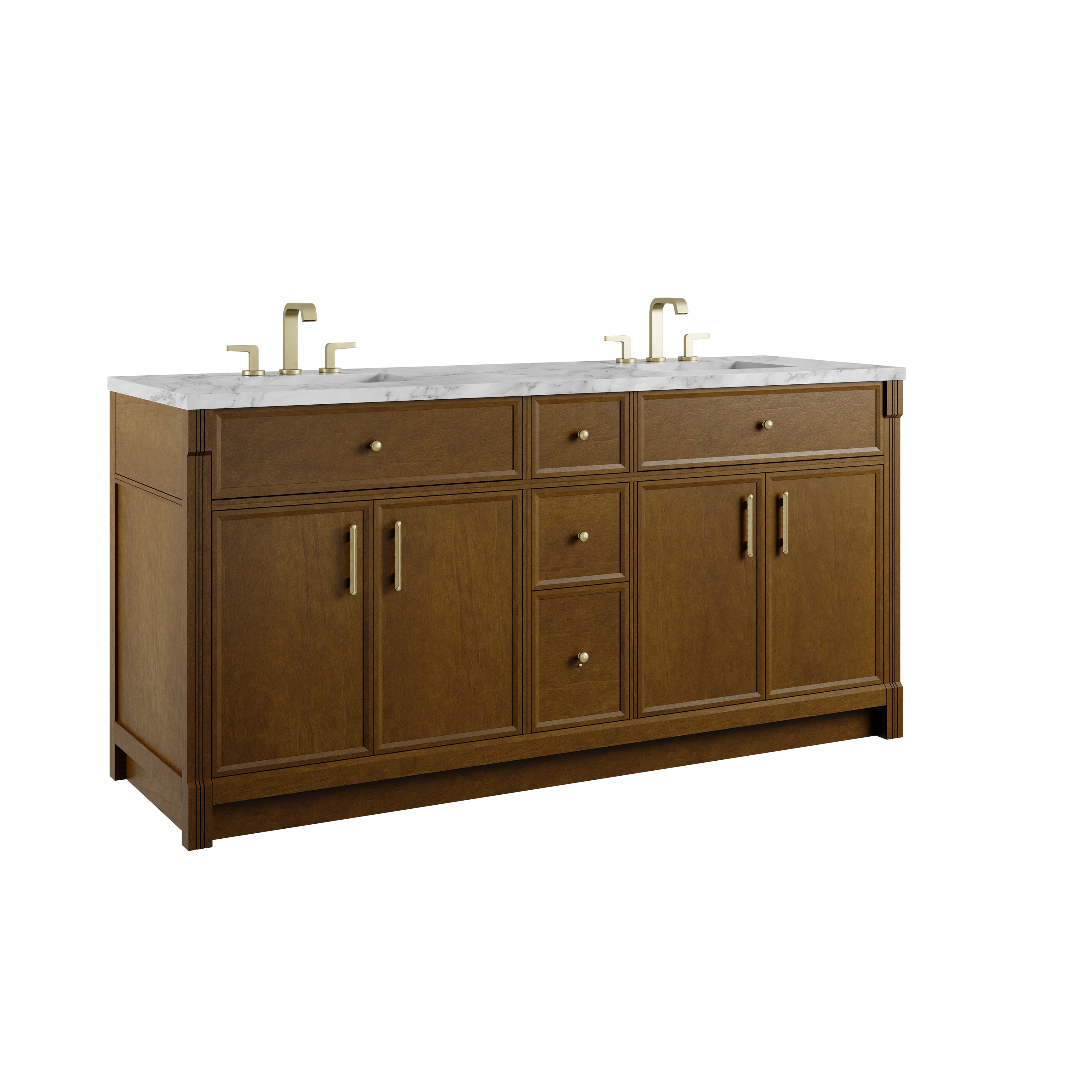 James Martin Bellshire 72" Double Vanity in Honey Oak with 3cm Countertop