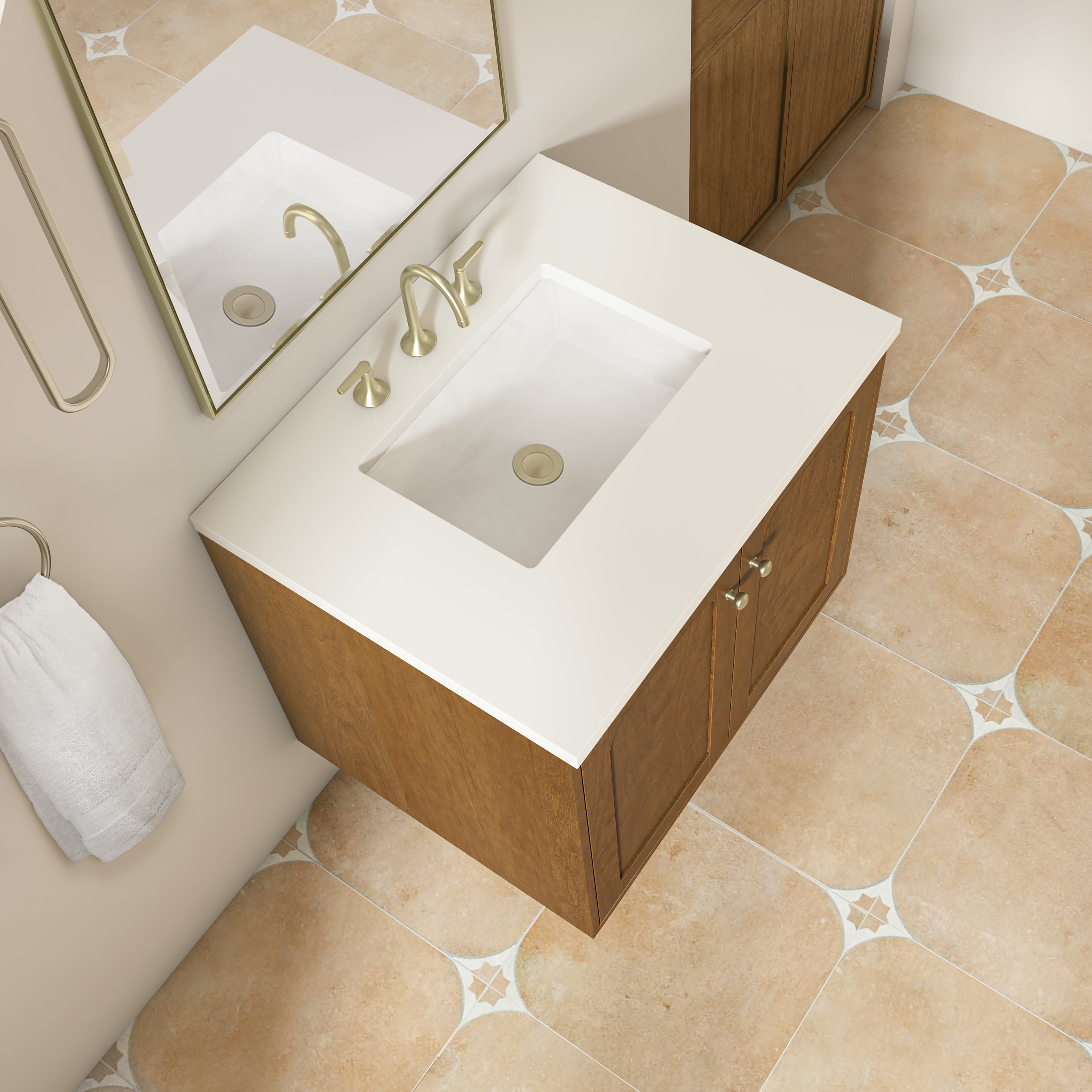 James Martin Laurent 30" Single Vanity in Honey Oak with 3cm Countertop