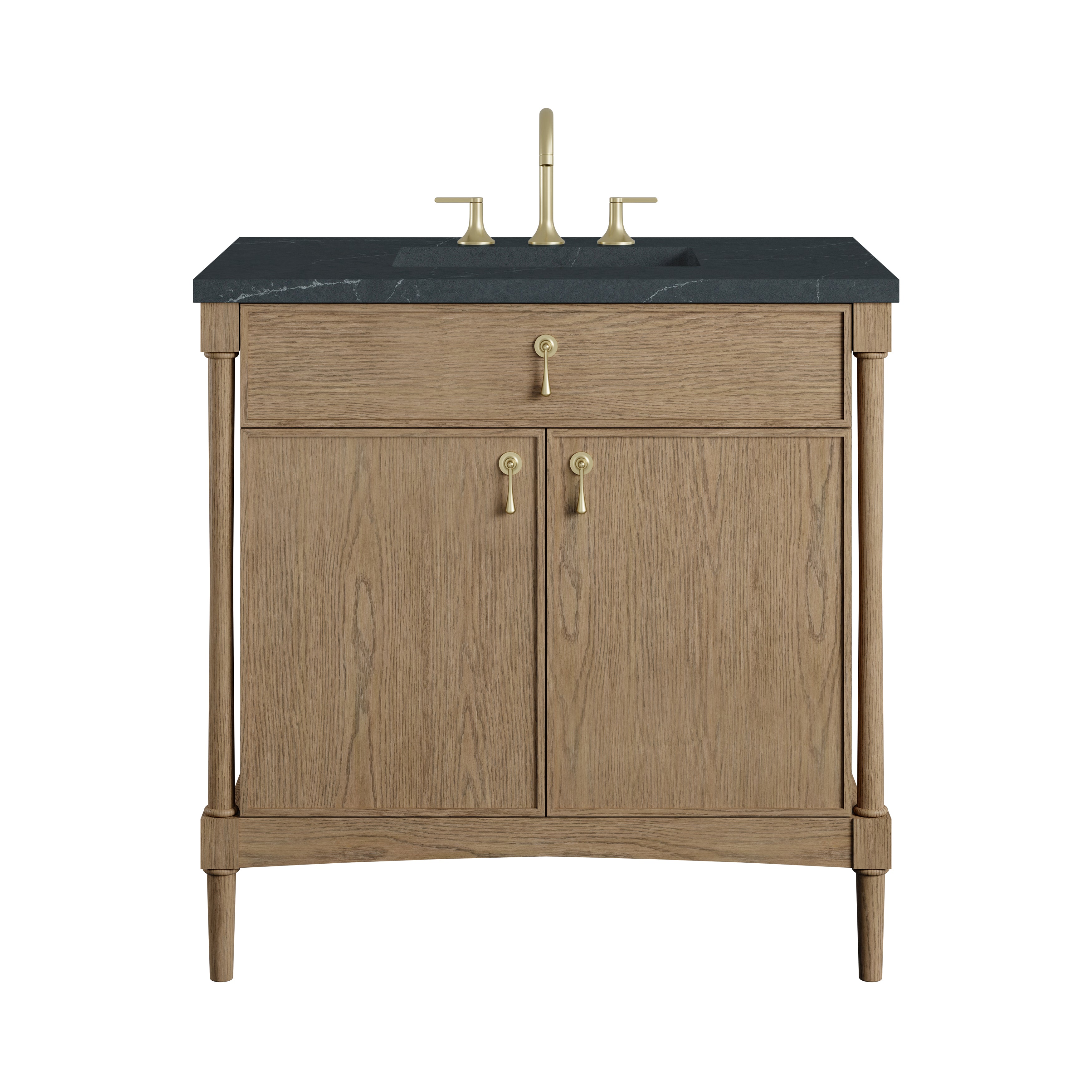 James Martin Kinnsden 36" Single Vanity in Weathered Oak with 3cm Countertop