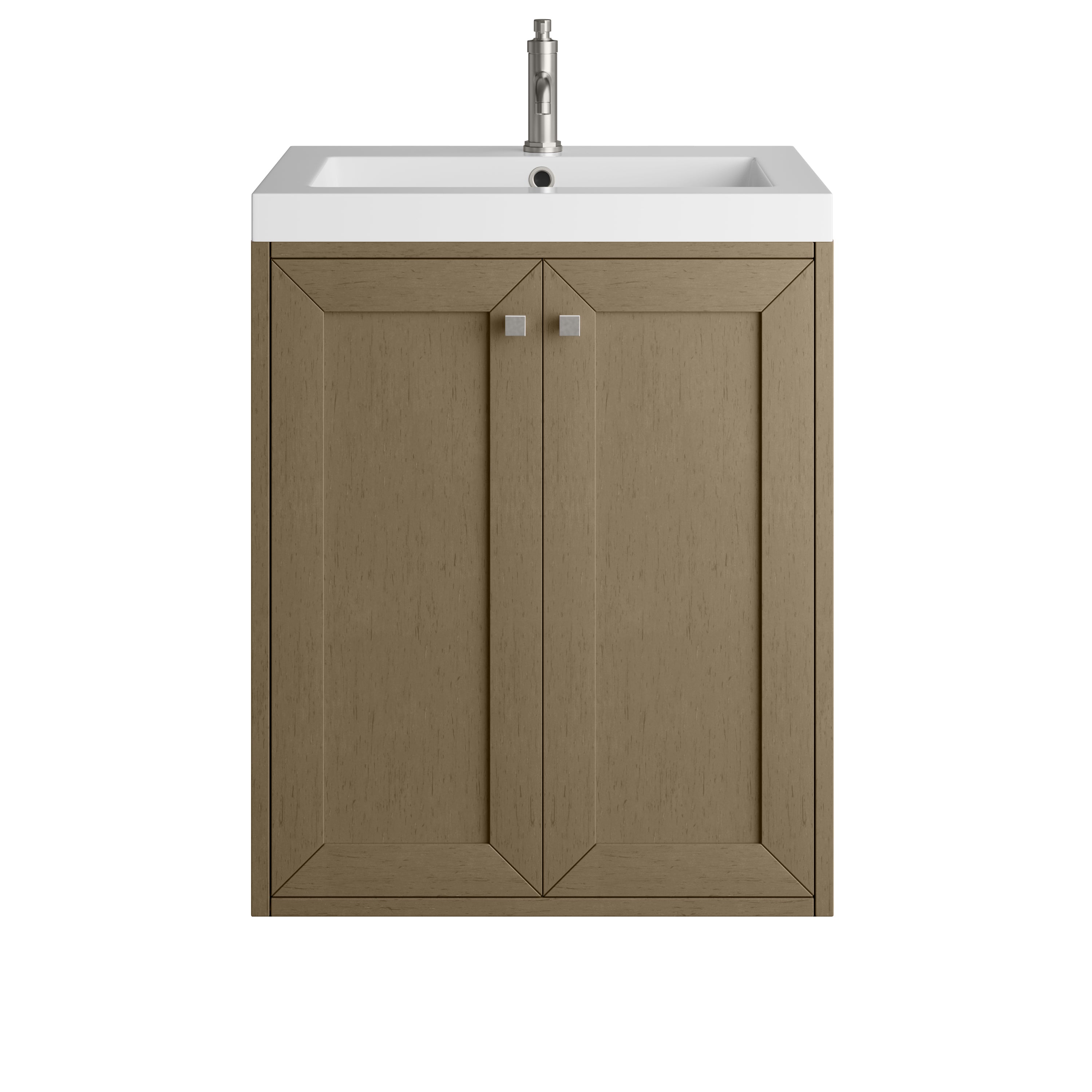 James Martin Chianti 24" Single Vanity in Glossy White with White Glossy Composite Stone Top