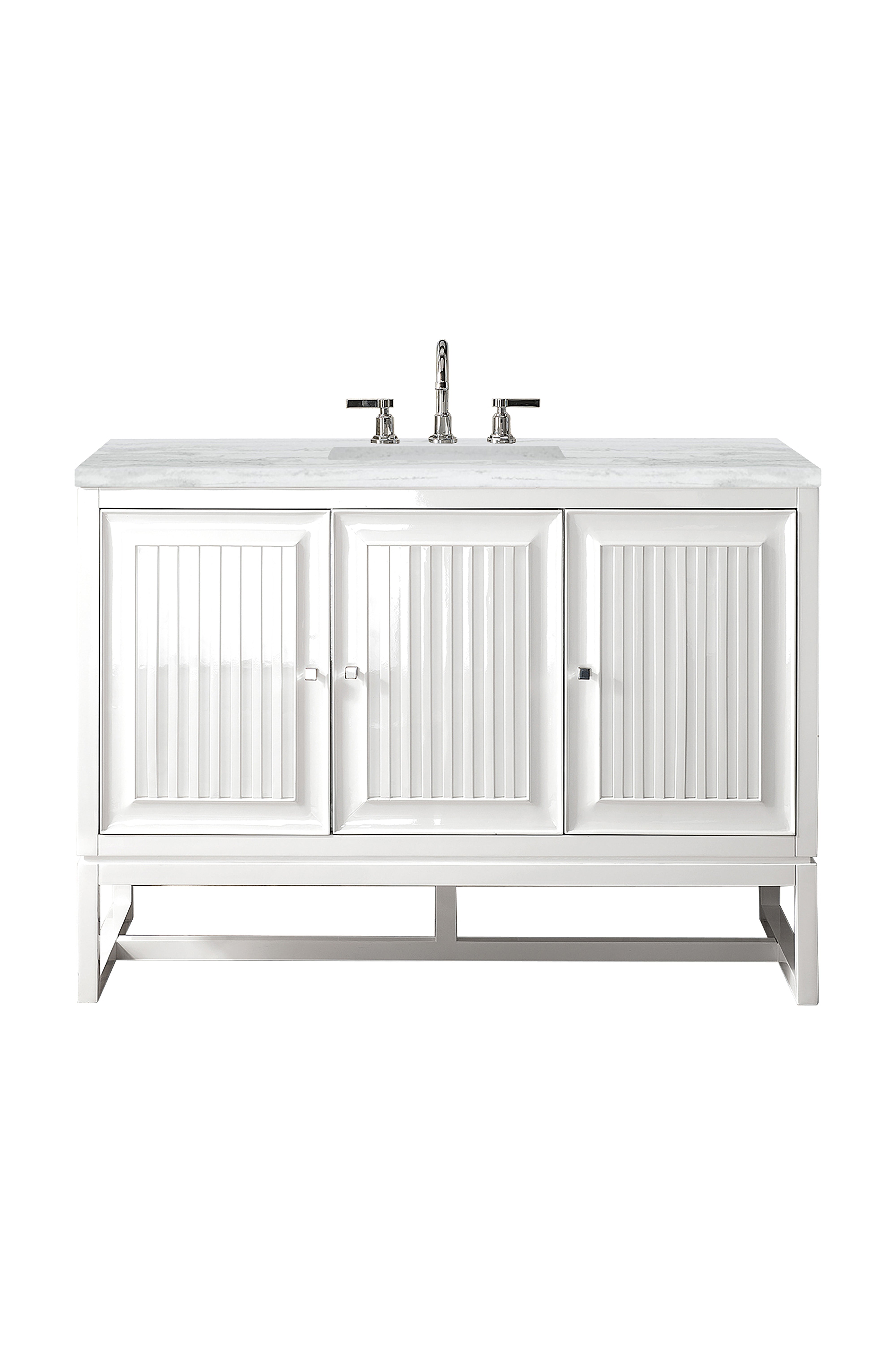 James Martin Athens 48" Single Vanity in Glossy White with 3cm Countertop