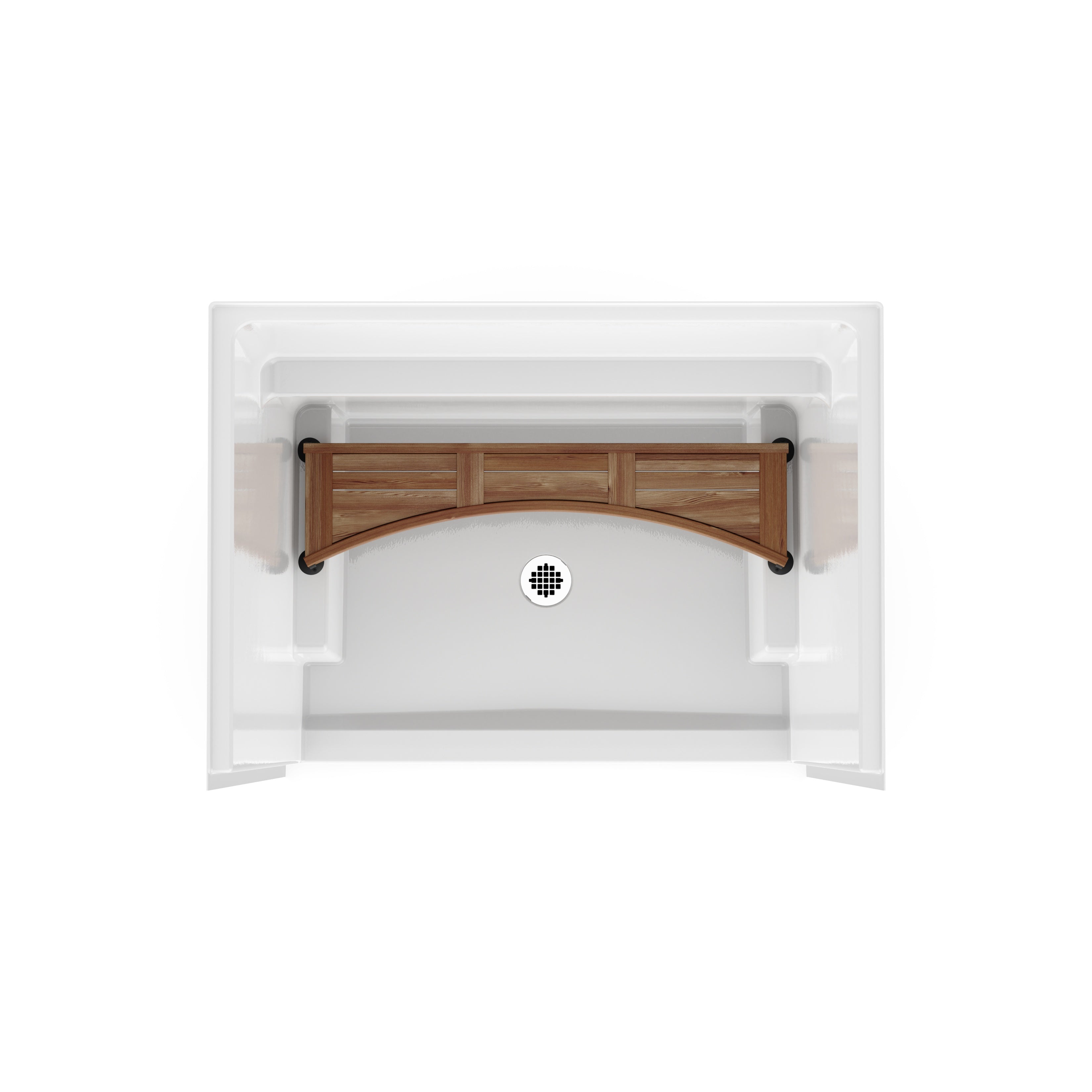 DreamLine Curved Teak Shower Bench for 60" Shower