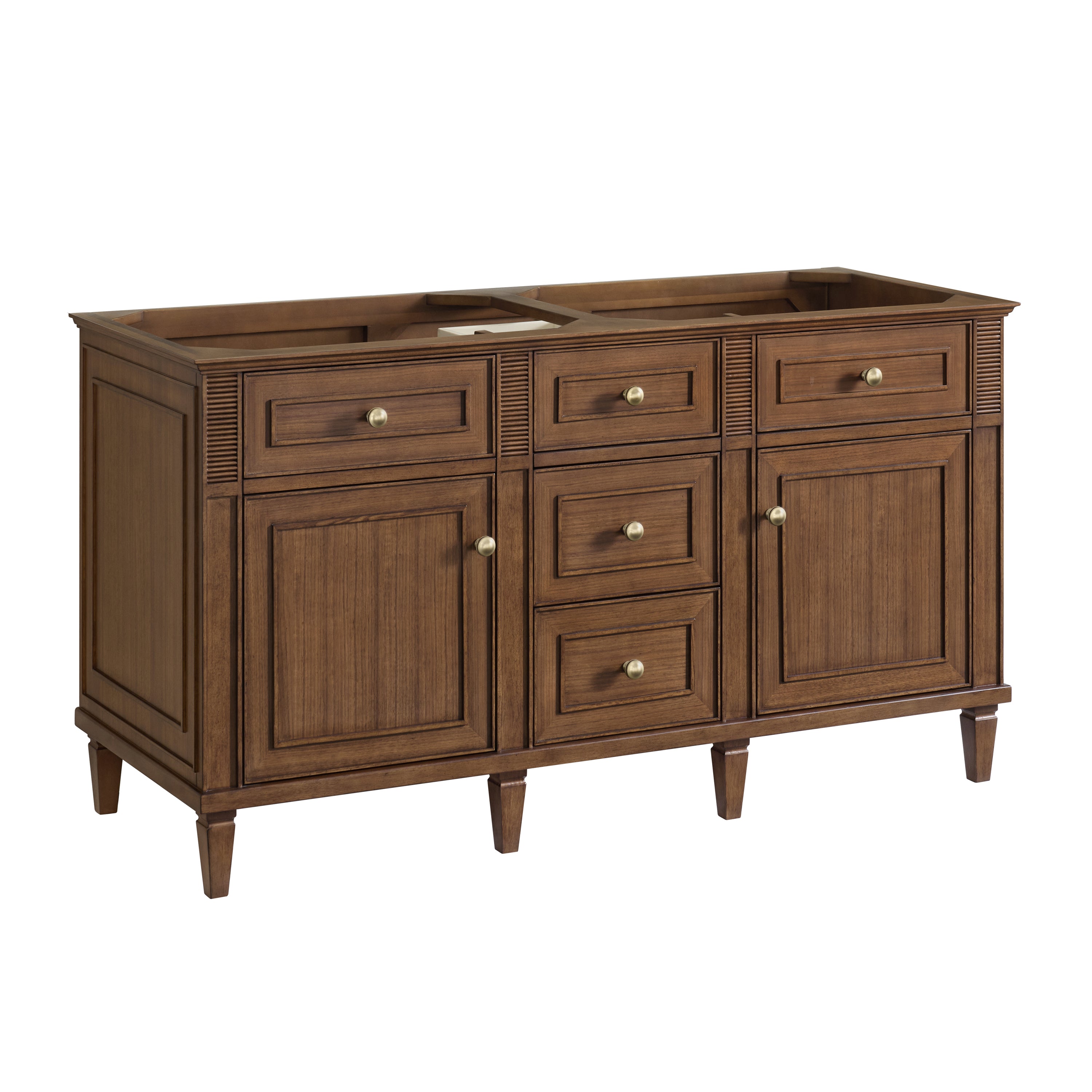 James Martin Lorelai 60" Double Vanity in Mid-Century Walnut with 3cm Countertop