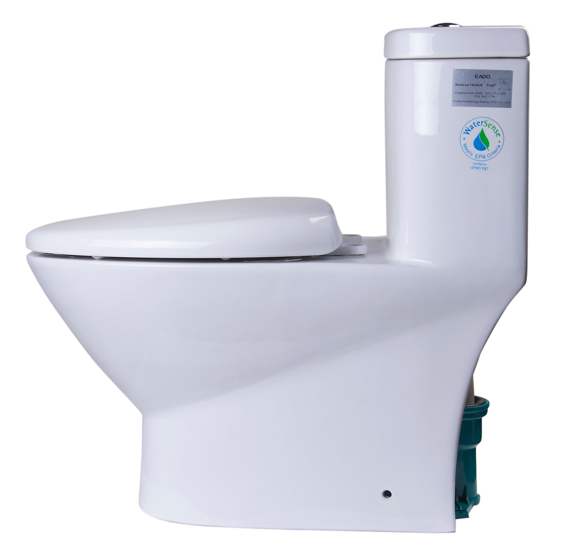 EAGO TB346 MODERN DUAL FLUSH ONE PIECE  HIGH EFFICIENCY LOW FLUSH CERAMIC TOILET