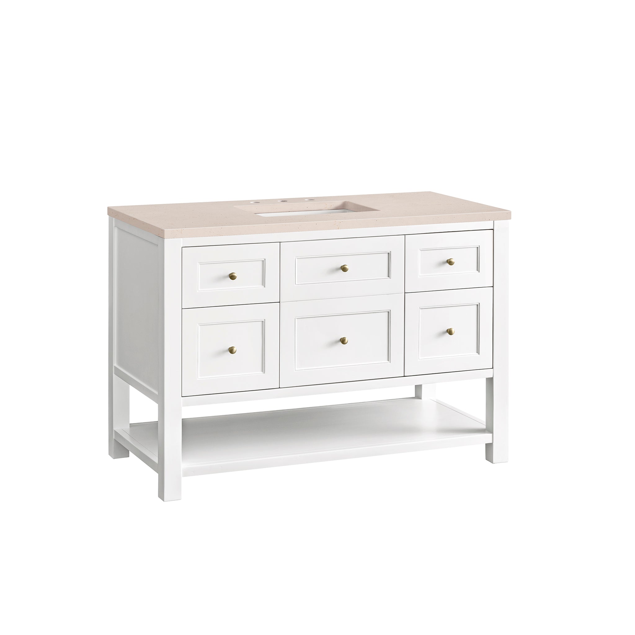James Martin Breckenridge 48" Single Vanity in Bright White with 3cm Countertop