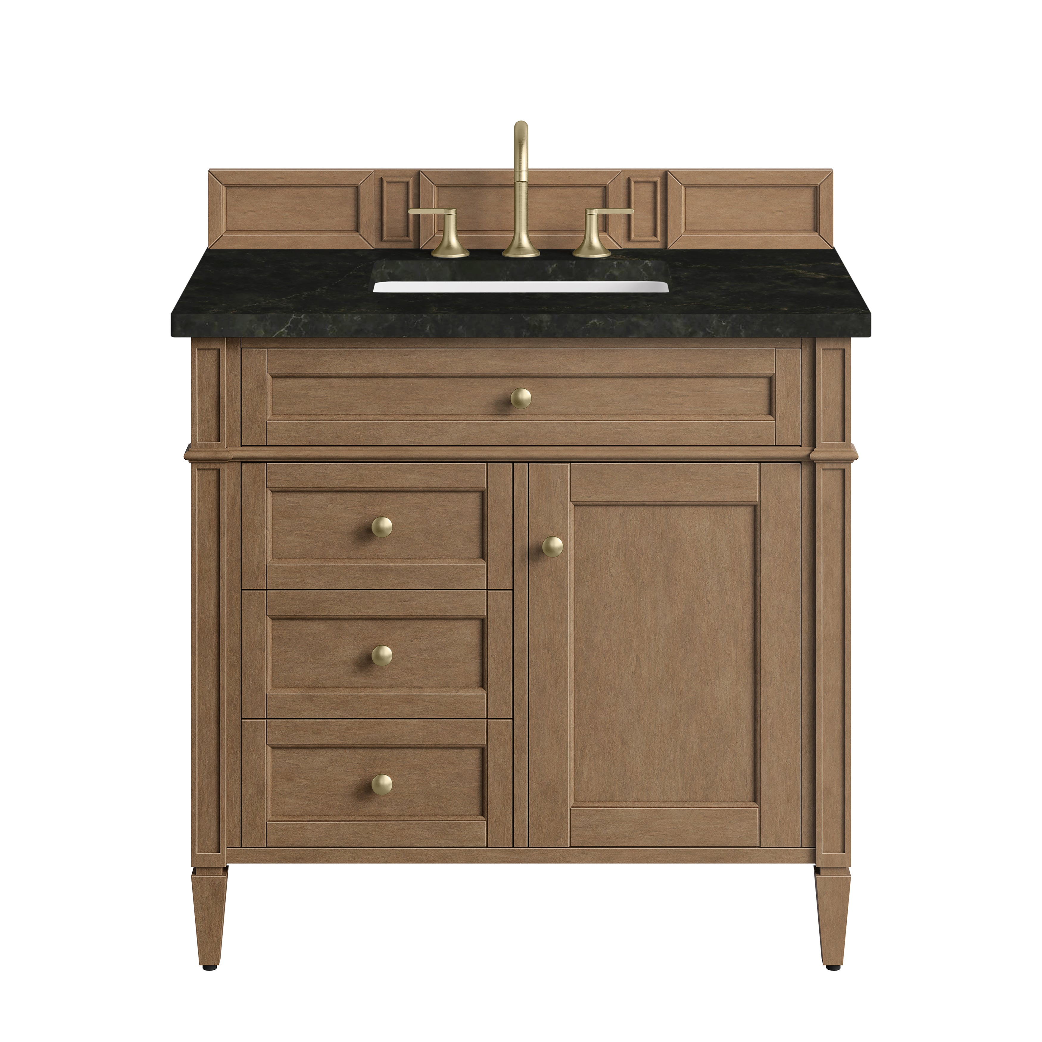 James Martin Brittany 36" Single Vanity in Pecan with 3cm Countertop