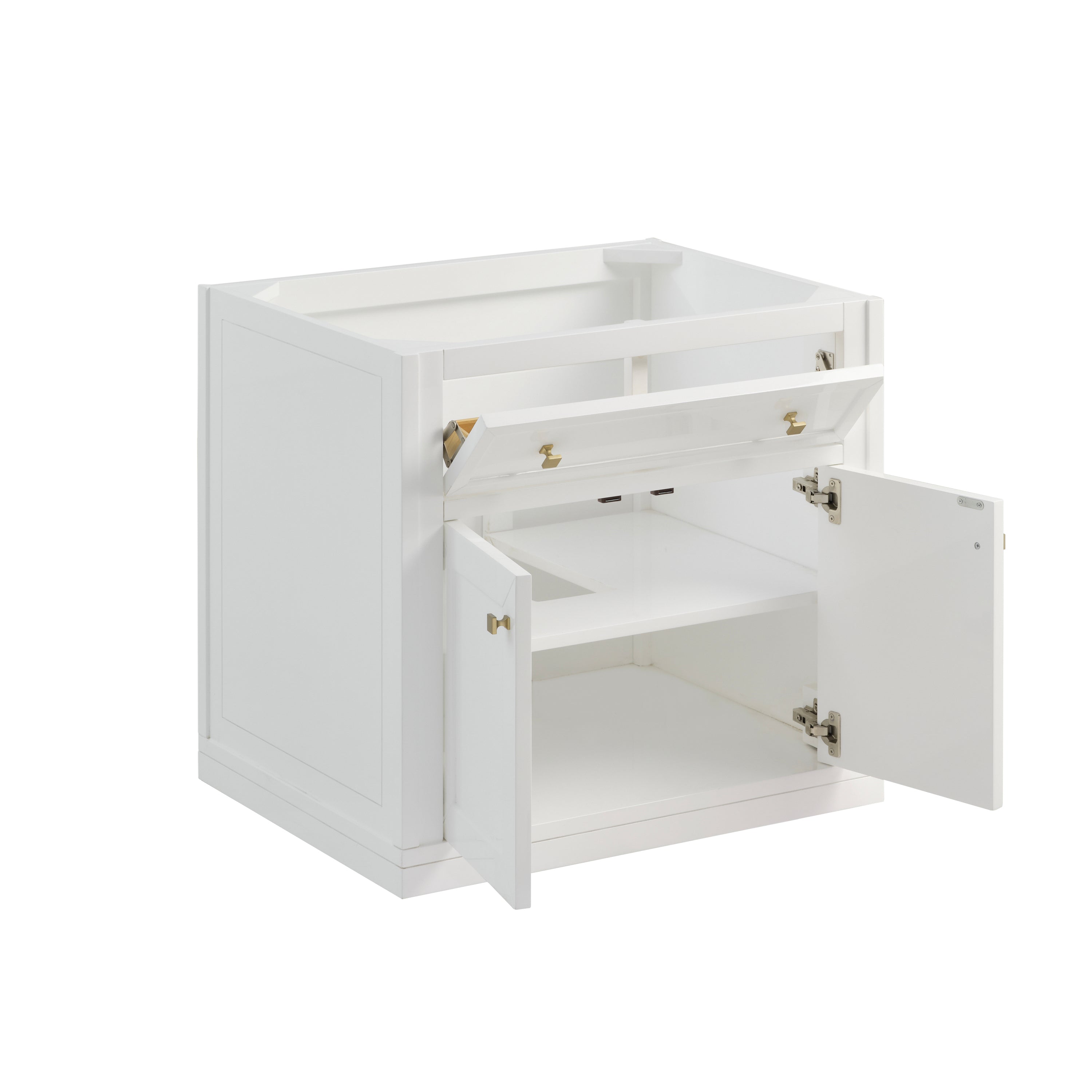 James Martin Chicago 30" Single Vanity in Glossy White with 3cm Countertop