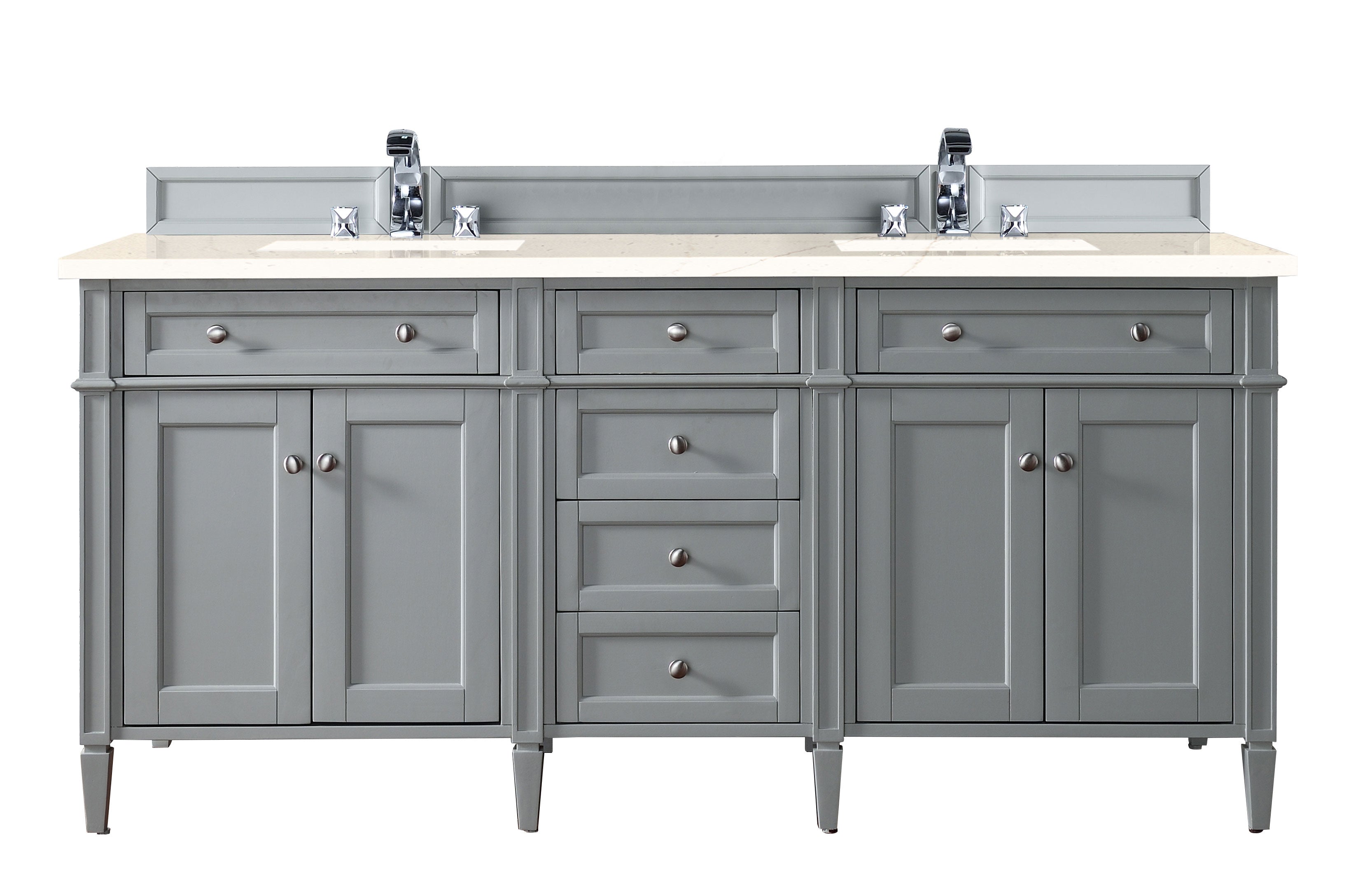 James Martin Brittany 72" Double Vanity in Urban Gray with 3cm Countertop