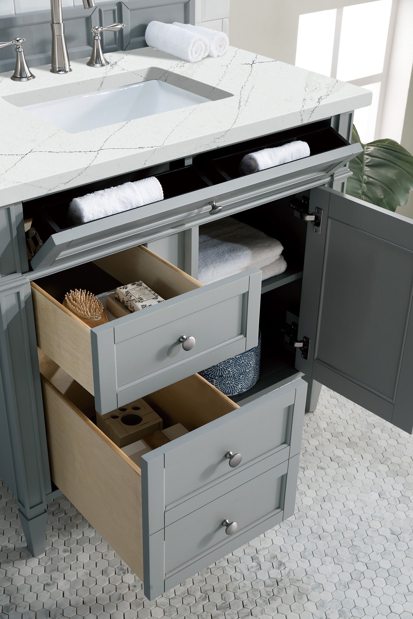 James Martin Brittany 36" Single Vanity in Urban Gray with 3cm Countertop